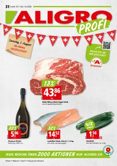 Vorschau des Merkblatts Aligro aktionen Chavannes, Matran, Genf, Sitten vom Shop Aligro gültig von 27.07.2026 bis 01.08.2026