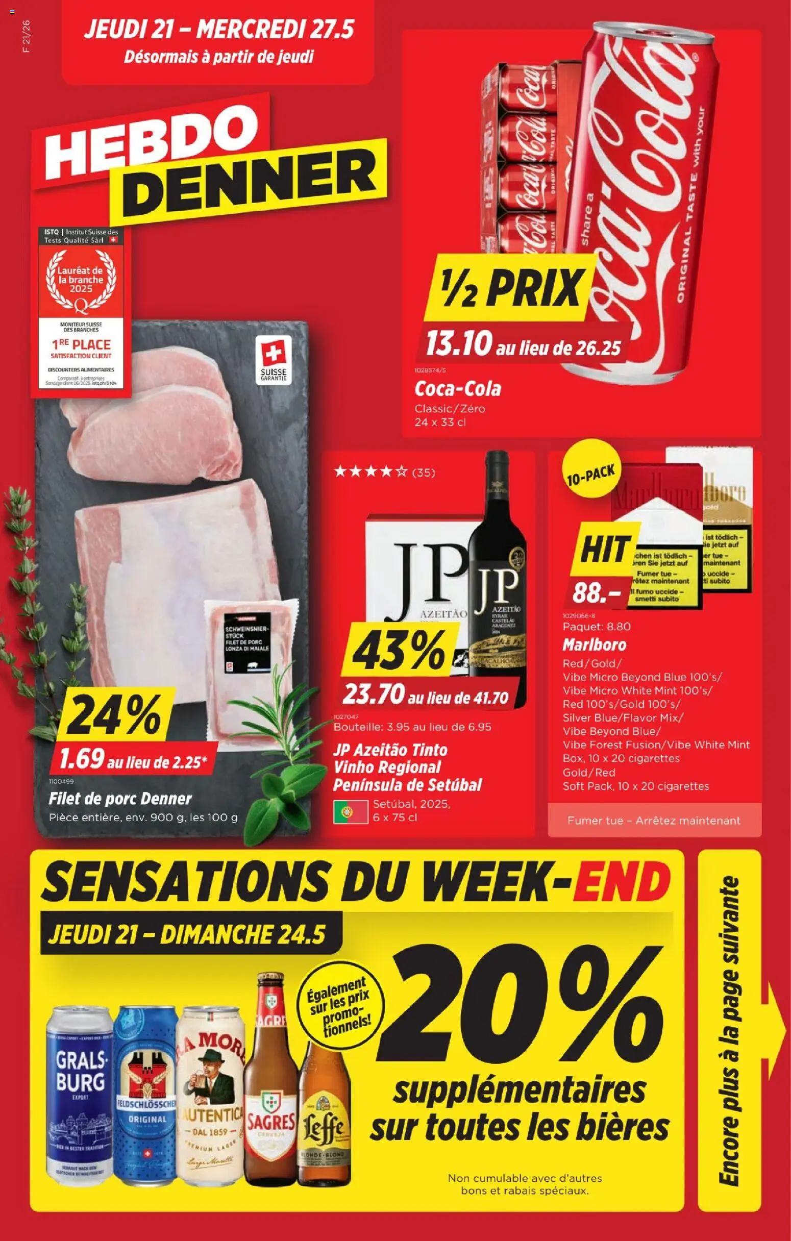 Vorschau des Merkblatts Denner aktionen FR vom Shop Denner gültig von 21.05.2026 bis 24.05.2026