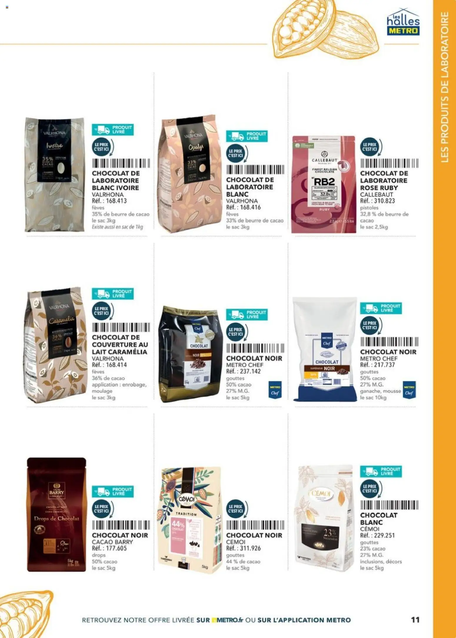 Prévisualisation de Boulangers Pâtissiers du magasin METRO formulaire valide 30/04/2026 - Chocolat, Livre, Sac, Mousse, Cacao, Beurre de cacao, Chocolat blanc, Chocolat noir