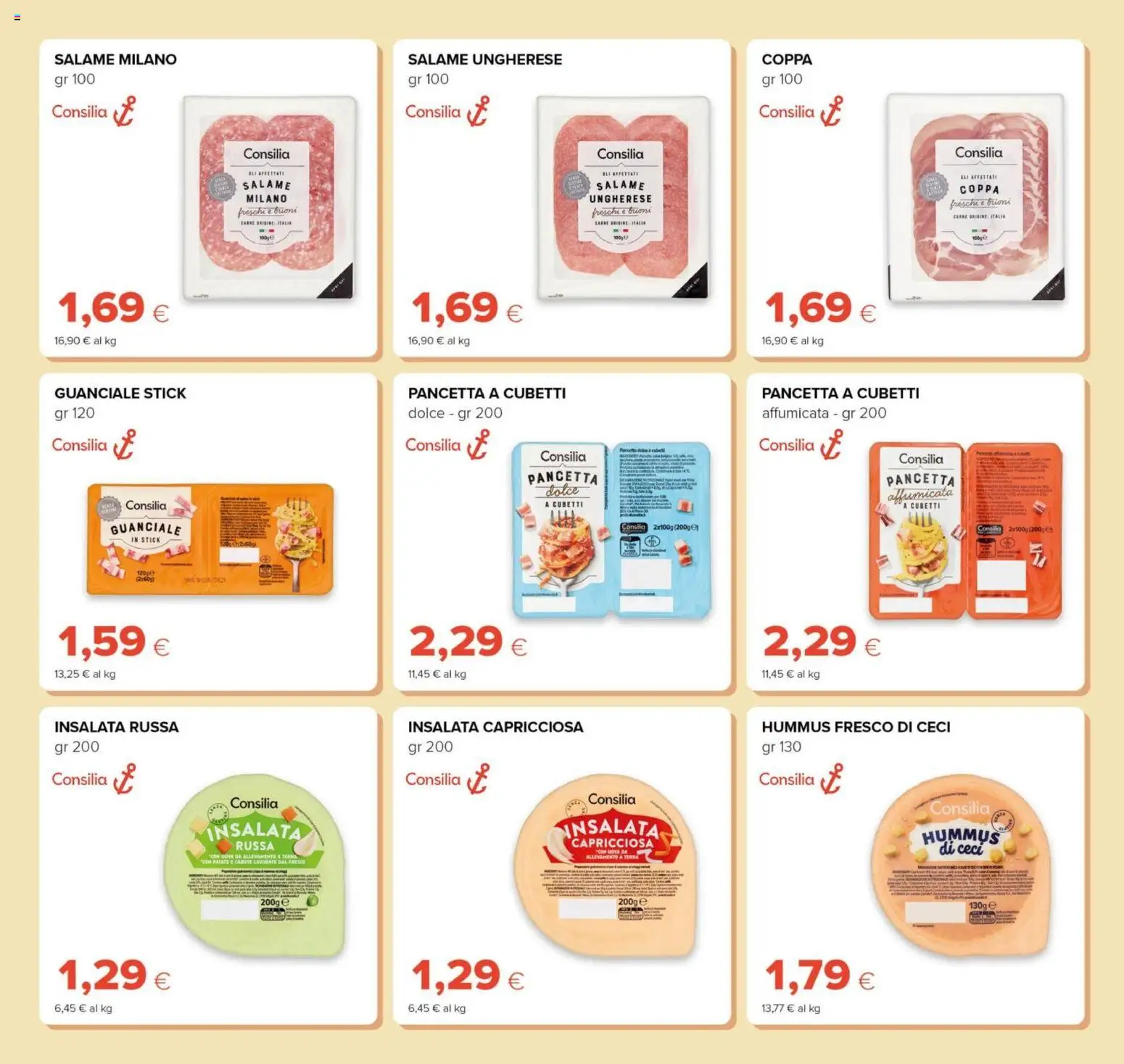 Anteprima dell'opuscolo Oasi volantino Prezzi Ribassati dal negozio Oasi valido da 21/08/2026 - Terra, Hummus, Insalata russa, Guanciale, Ceci, Uova, Pancetta, Patate