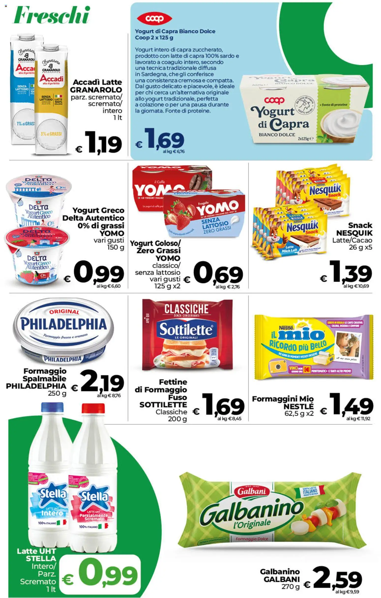 Anteprima dell'opuscolo COOP volantino inCoop Sicilia dal negozio COOP valido da 23/10/2026 - Latte, Yogurt greco, Formaggio, Yogurt, Cuffie, Senza lattosio, Formaggio fresco, Yogurt di capra