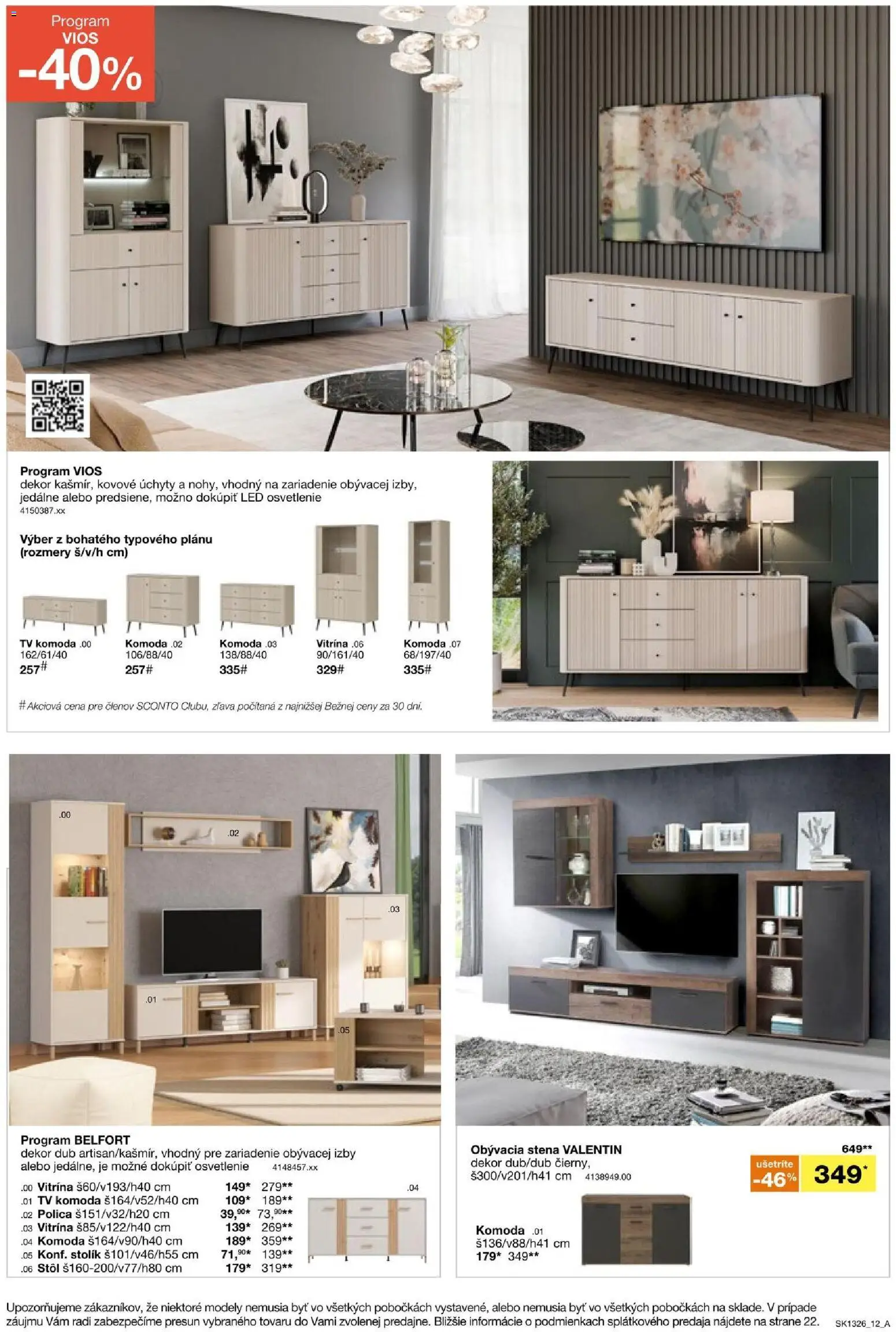 Náhľad Sconto nábytok letáku platného od 14.10.2026 - Tv, Komoda, Obývacia stena, Stôl, Polica, Led, Led osvetlenie, Stolík