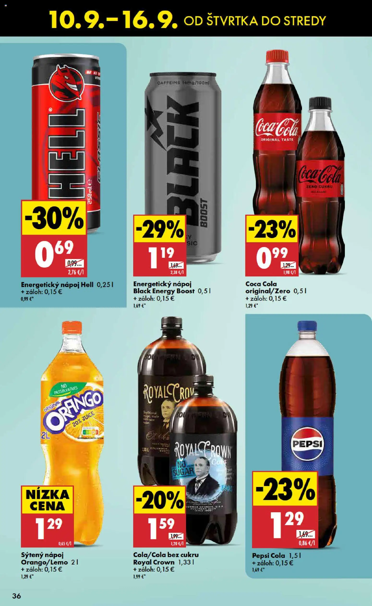Náhľad Biedronka letáku platného od 10.09.2026 - Coca cola, Pepsi, Cola, Energetický nápoj