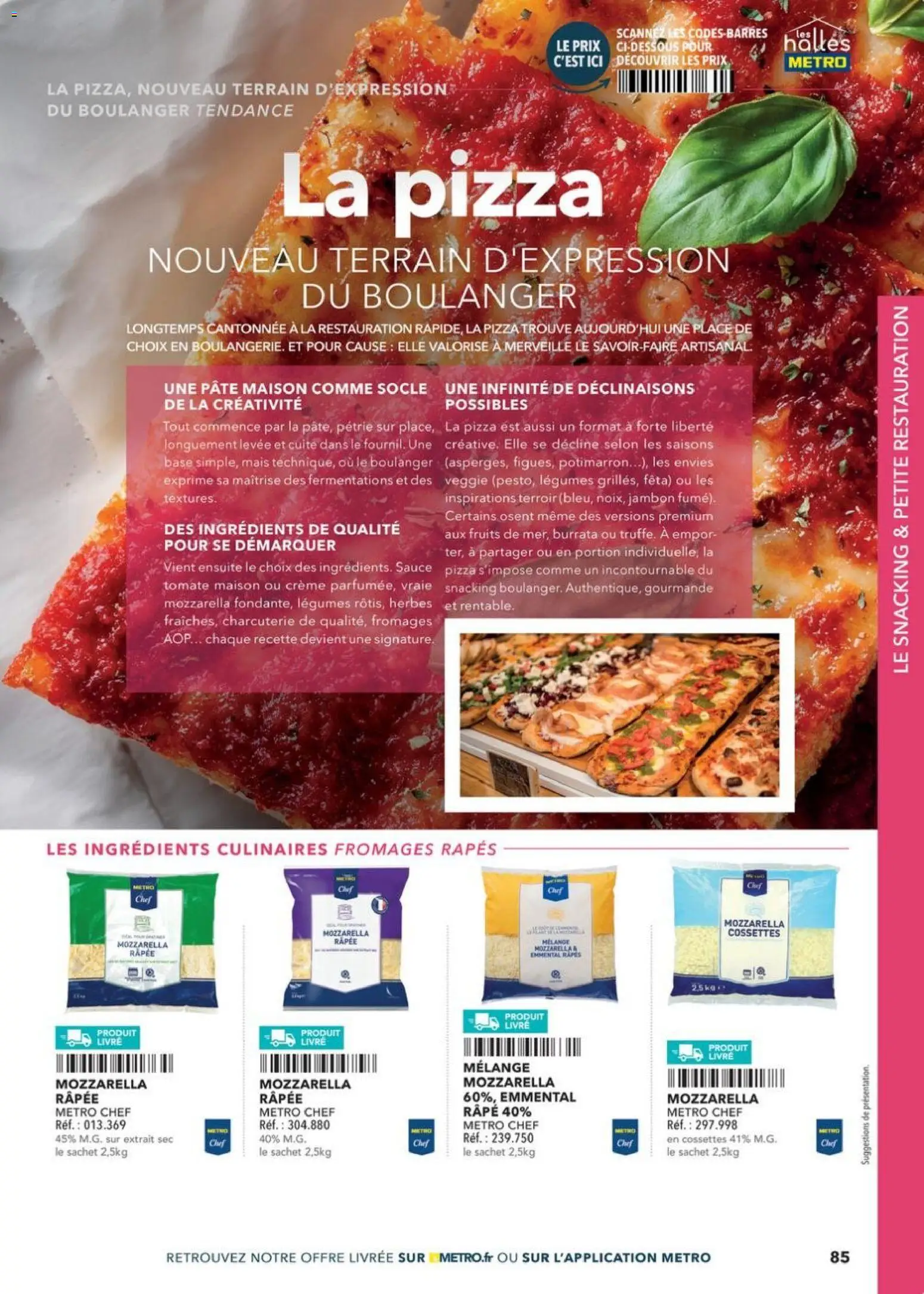 Prévisualisation de Boulangers Pâtissiers du magasin METRO formulaire valide 30/04/2026 - Livre, Potimarron, Mais, Mozzarella, Pâte, Tomate, Jambon, Emmental