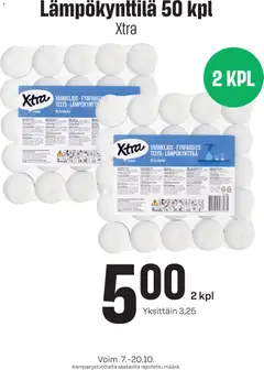 Kaupan Prisma Prisma Lämpökynttila Xtra esikatselu, voimassa 07/10/2026
