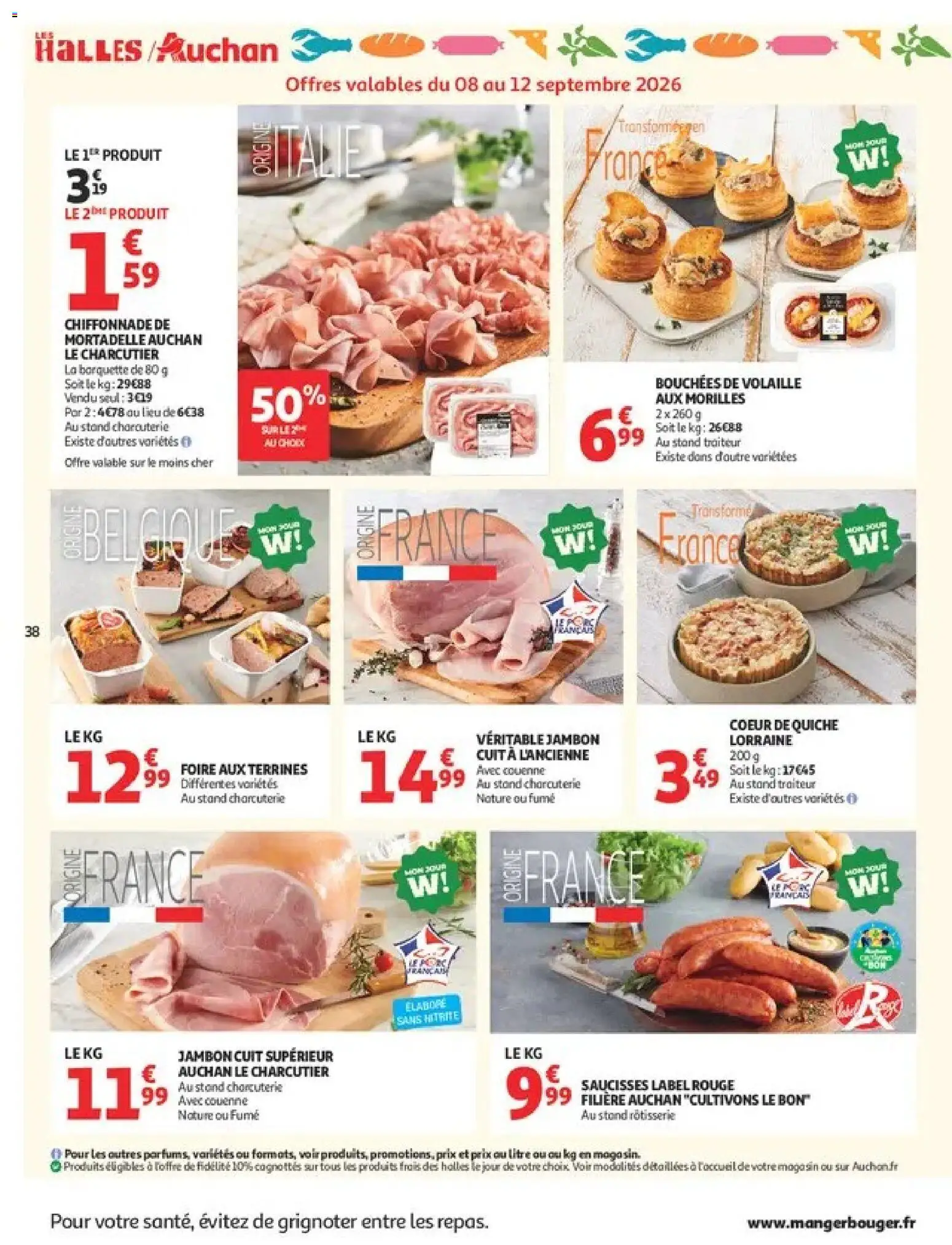 Prévisualisation de Auchan Ménage rentrée hypers du magasin Auchan formulaire valide 08/09/2026 - Charcuterie, Jambon, Saucisses, Mortadelle, Volaille
