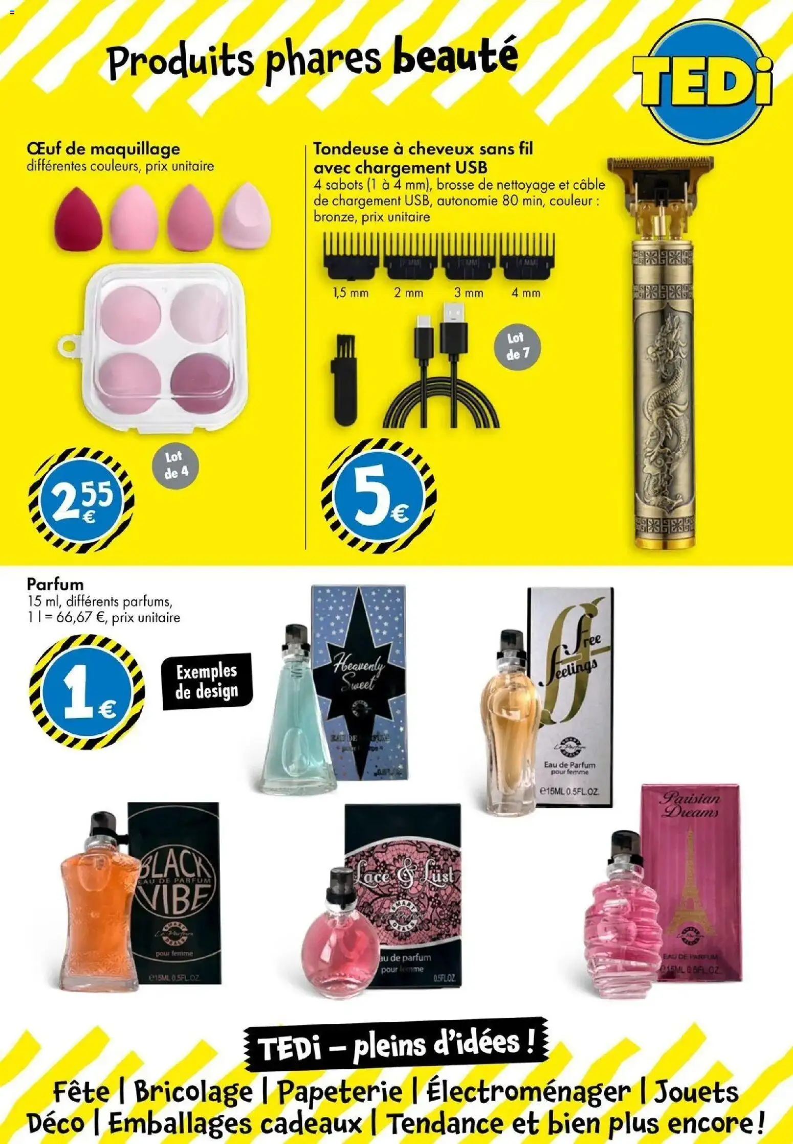 Prévisualisation de TEDi catalogue Pusey du magasin TEDi formulaire valide 21/10/2026 - Bricolage, Parfum, Tondeuse, Sabots, Brosse, Eau de parfum, Câble, Tondeuse à cheveux