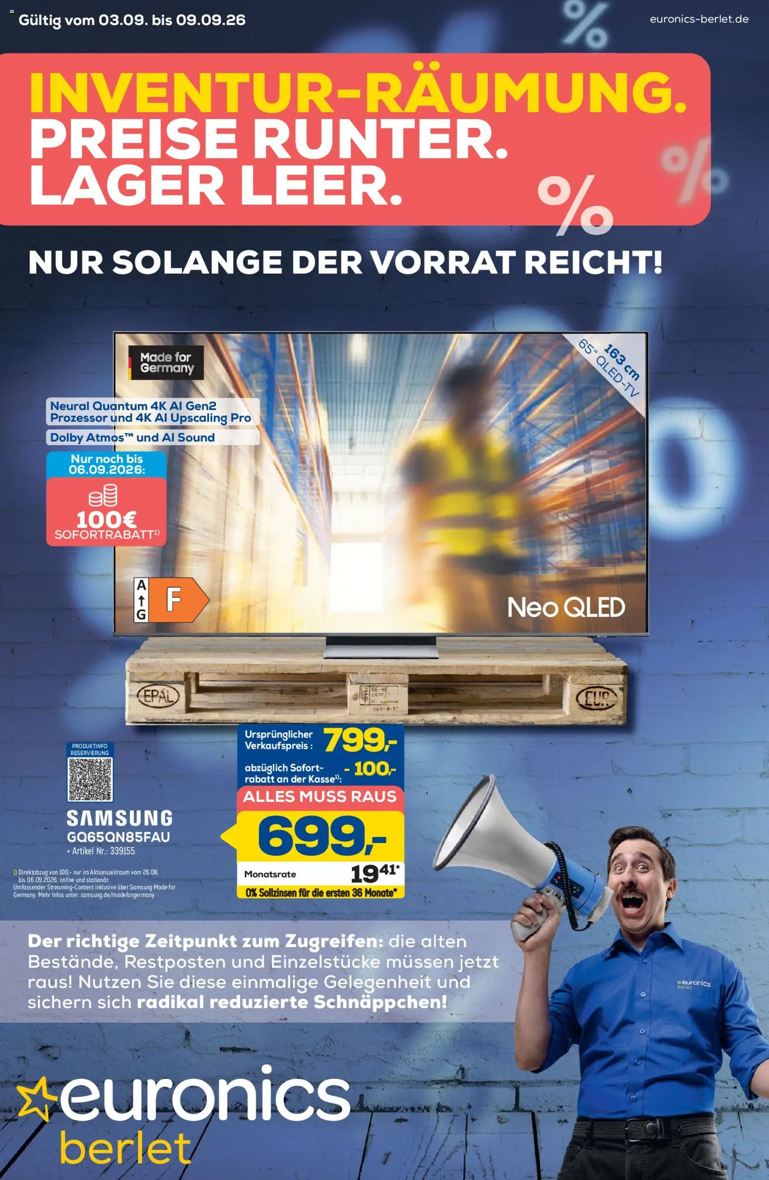Vorschau von dem Prospekt des Geschäftes Euronics, gültig ab dem 03.09.2026