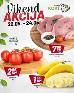 Pregled letka Kort Marketi vikend akcija trgovine Kort Marketi vrijedi od 22.05.2026
