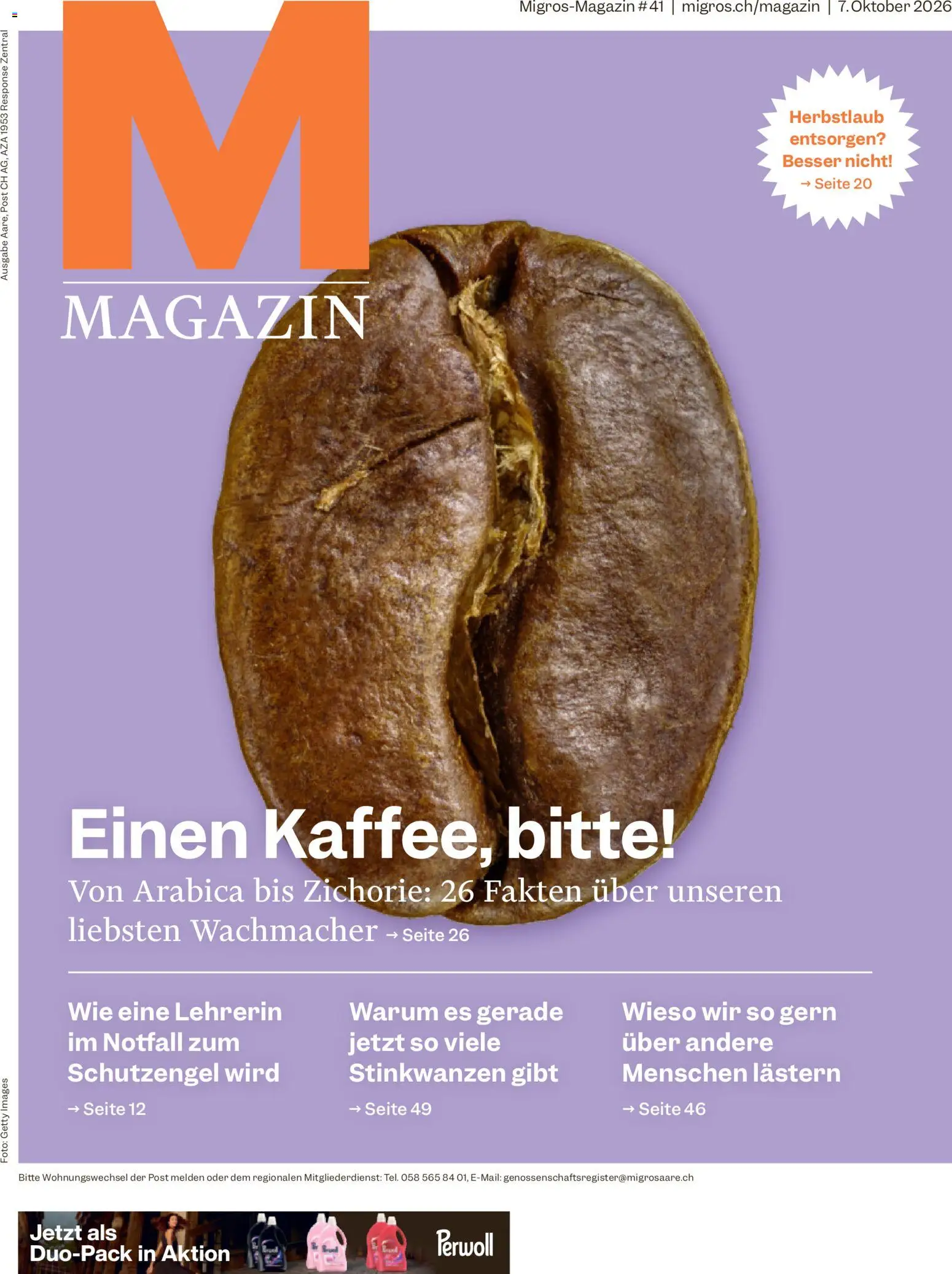Vorschau des Merkblatts Migros aktionen Magazin vom Shop Migros gültig von 07.10.2026 bis 13.10.2026 - Magazin