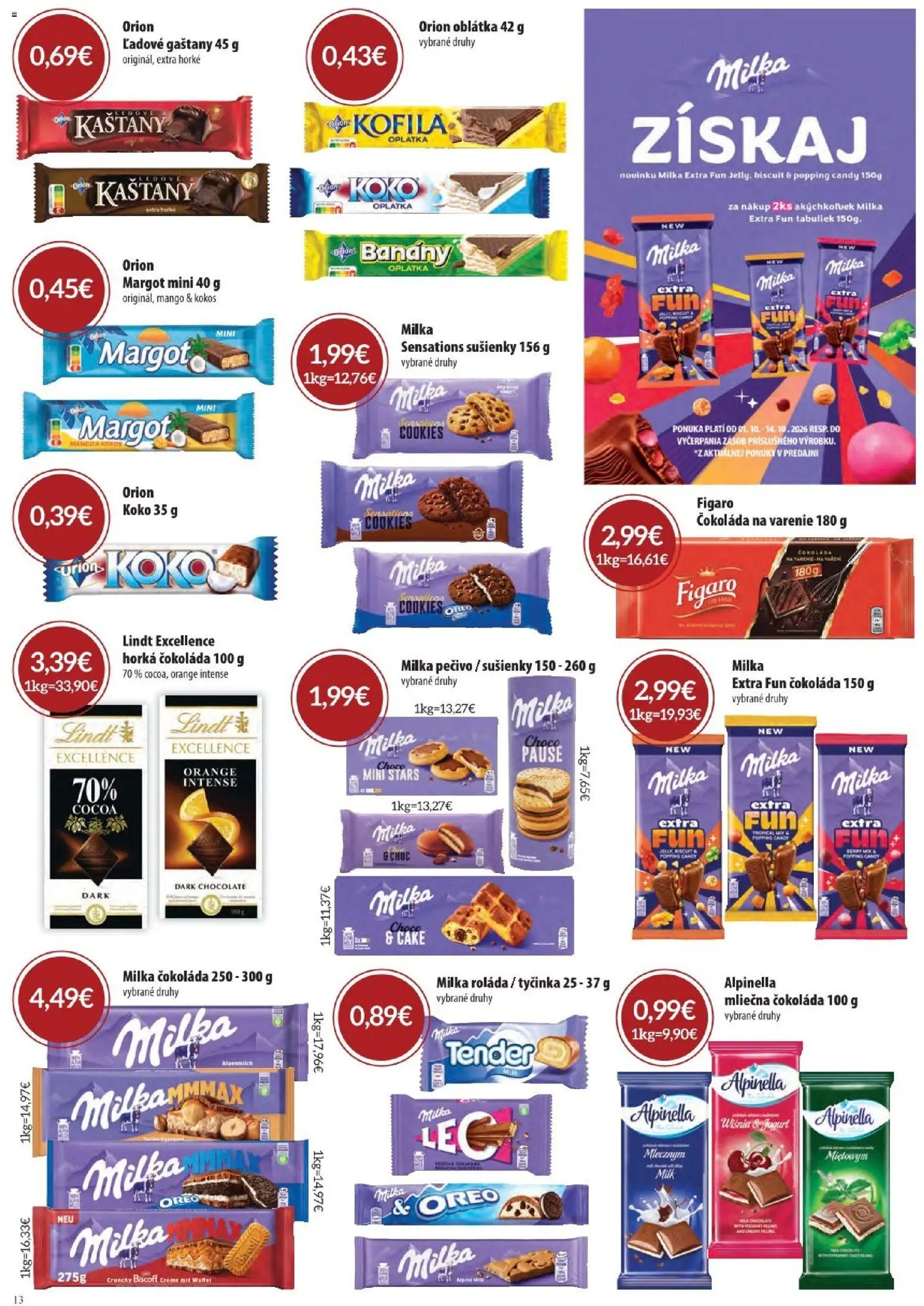 Náhľad Sintra letáku platného od 01.10.2026 - Mango, Čokoláda, Lindt, Oreo, Jogurt, Čokoláda na varenie, Gaštany, Banány
