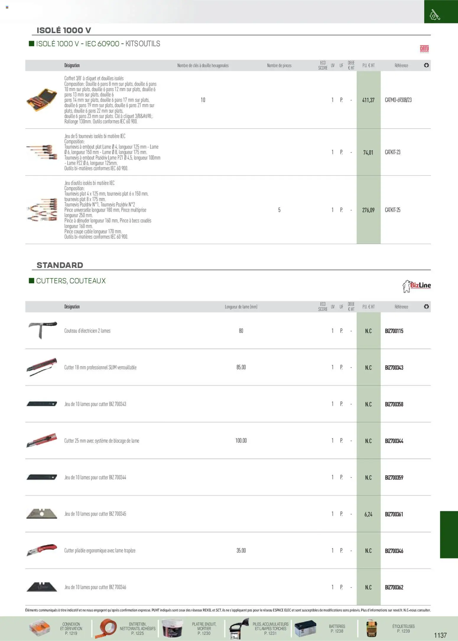 Prévisualisation de Brochure EPI, mesure, outillage, fixations et consommables du magasin Rexel formulaire valide 18/11/2025 - Clé, Mortier, Outils, Tournevis, Cutter, Pince, Pinces
