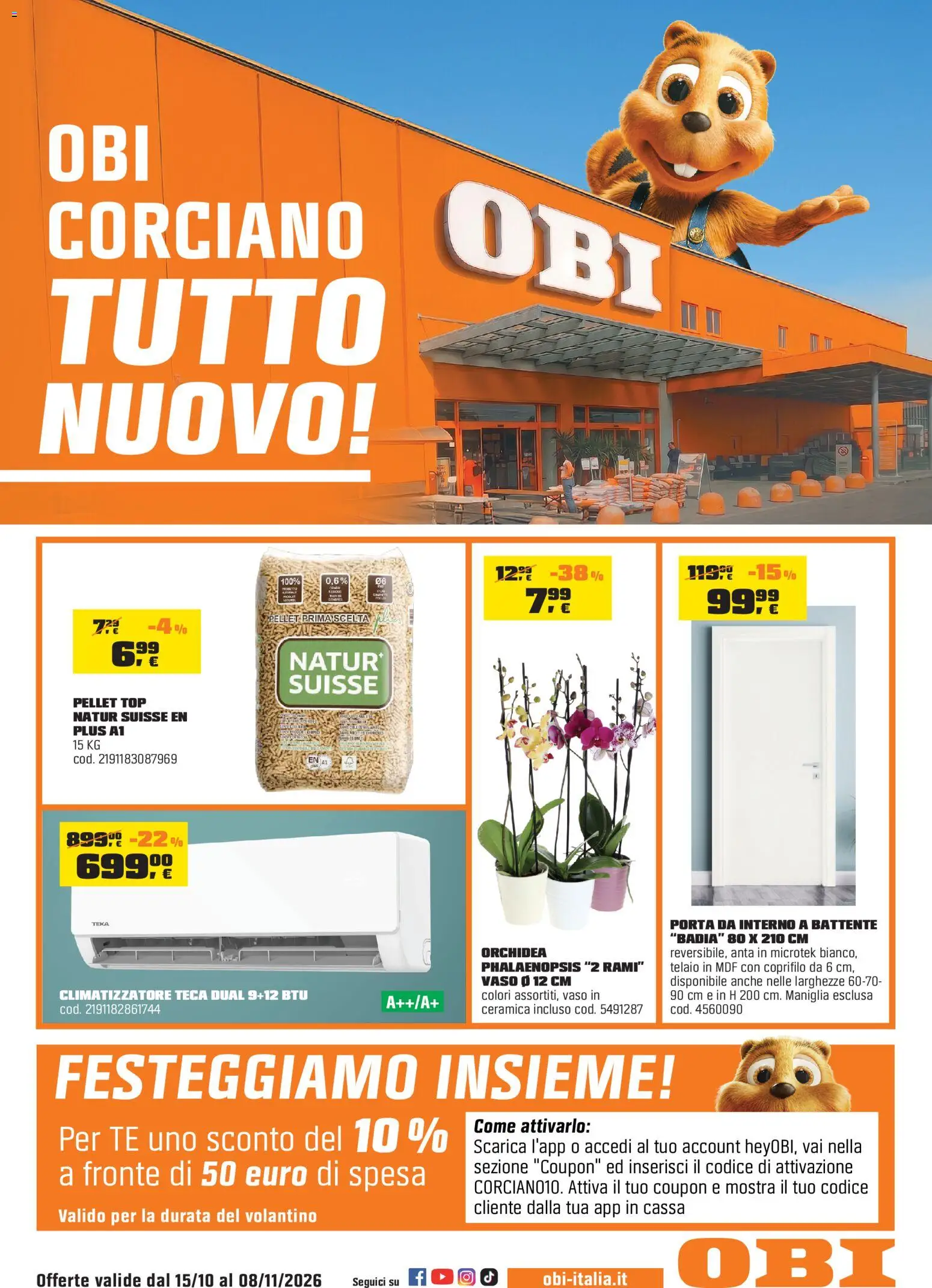 Volantino OBI valido da 15/10/2026 numero di pagina 1