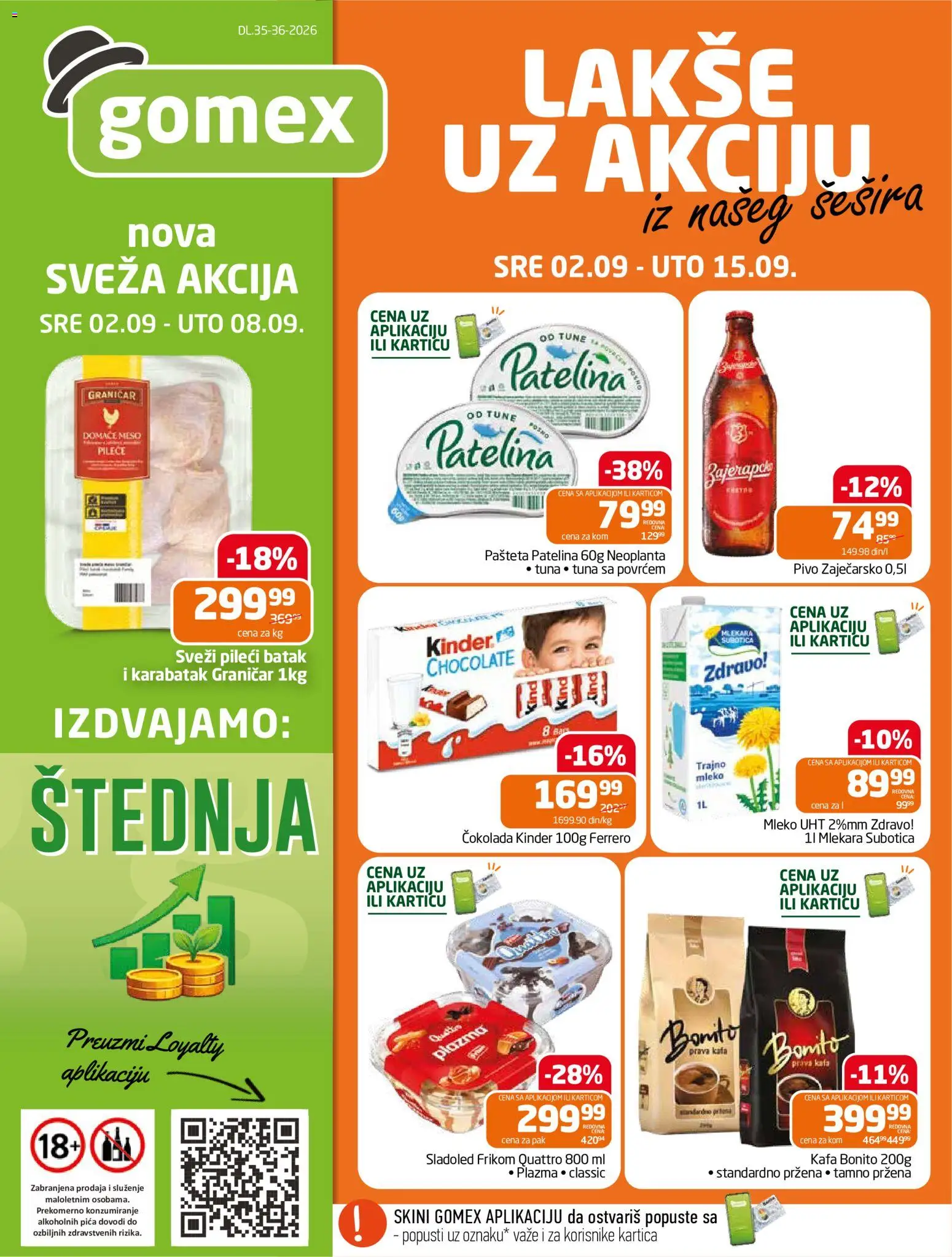 Pregled Gomex kataloga - važi od 02.09.2026