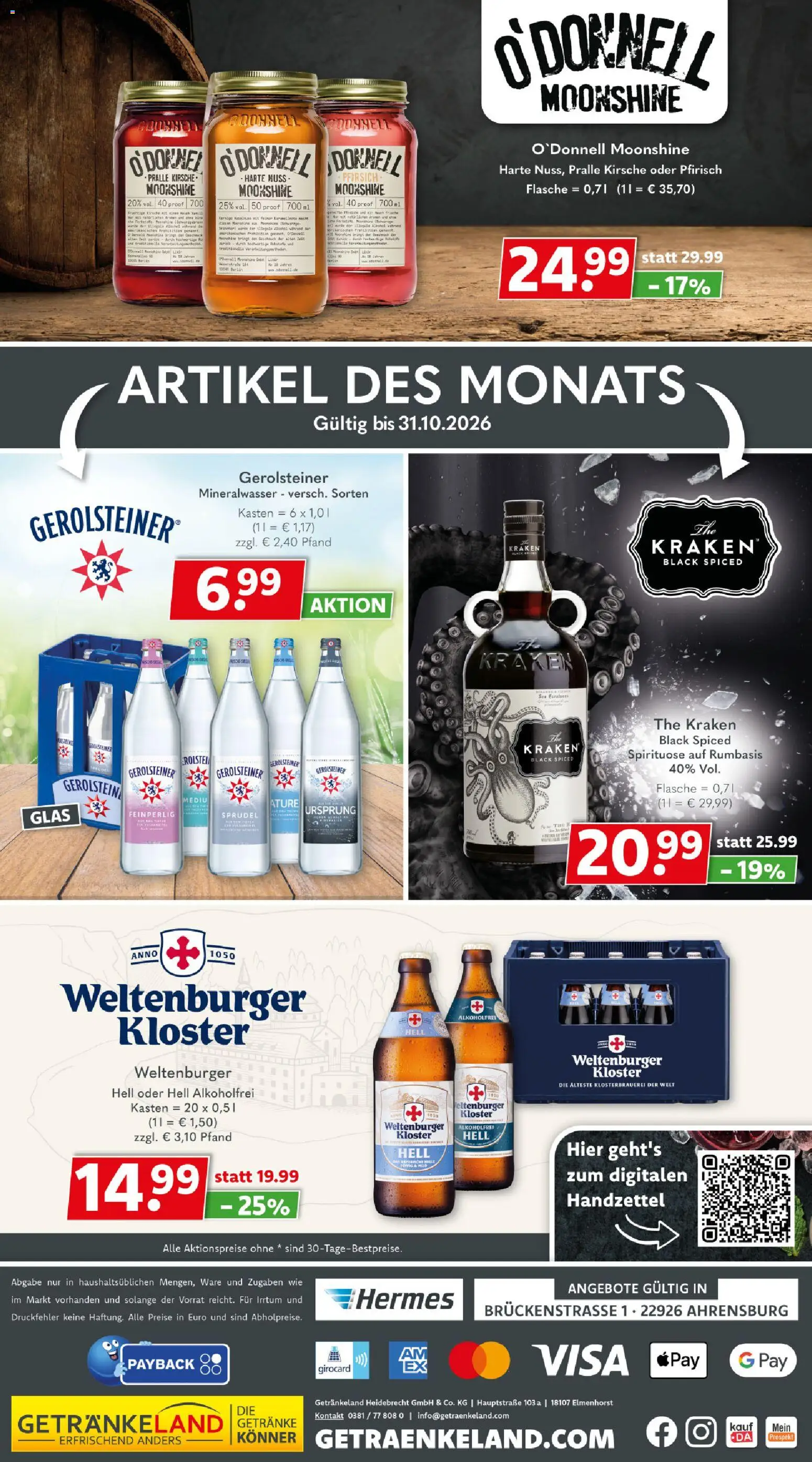 Vorschau von dem Prospekt des Geschäftes Getränkeland, gültig ab dem 12.10.2026 - Mineralwasser, Gerolsteiner, Hülle
