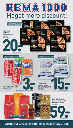 Eksempel på tilbudsavis Rema 1000 - Tilbudsavis Uge 40 fra butik Rema 1000 gyldig fra 27/09/2026