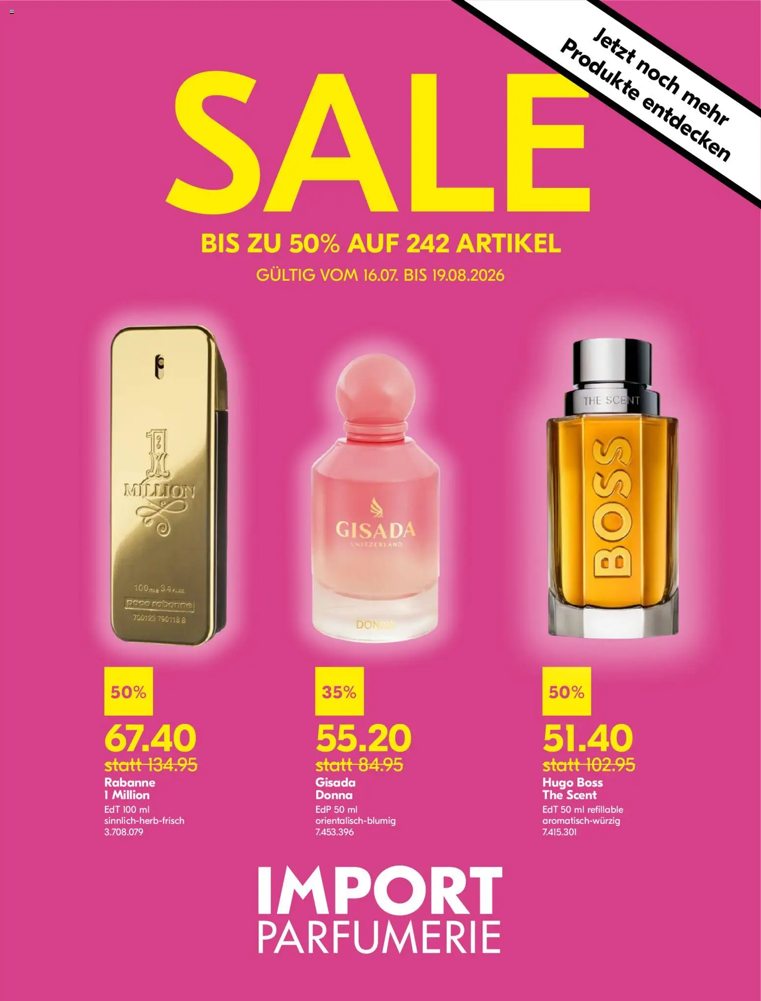 Vorschau des Merkblatts Import Parfumerie aktionen vom Shop Import Parfumerie gültig von 16.07.2026 bis 19.08.2026