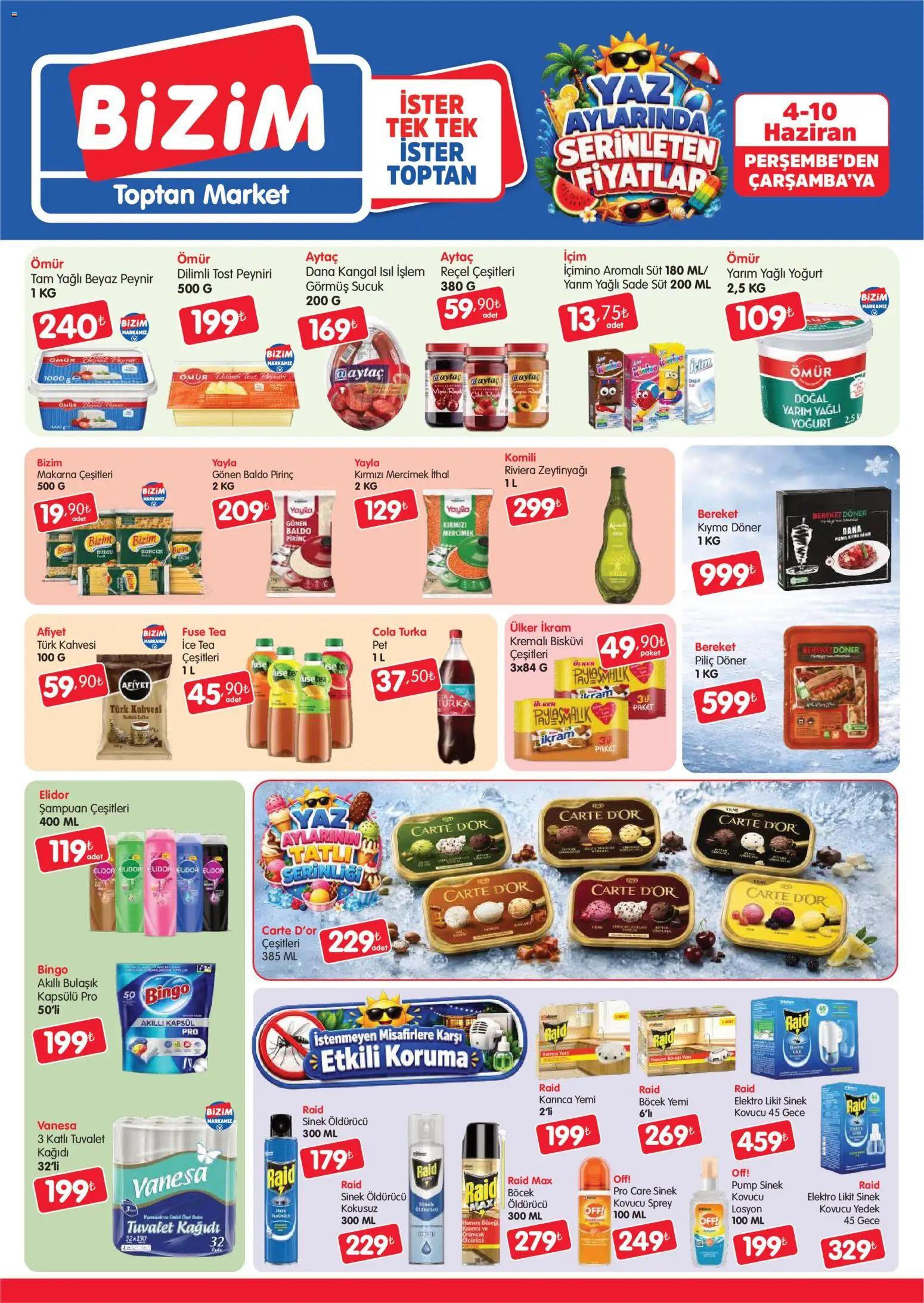 Bizim Toptan Bizim Toptan Katalog 04.06.2026 - Broşürünün önizlemesi - Döner, Zeytinyağı, Makarna, Peynir, Kıyma, Tuvalet kağıdı, Mercimek, Ice tea