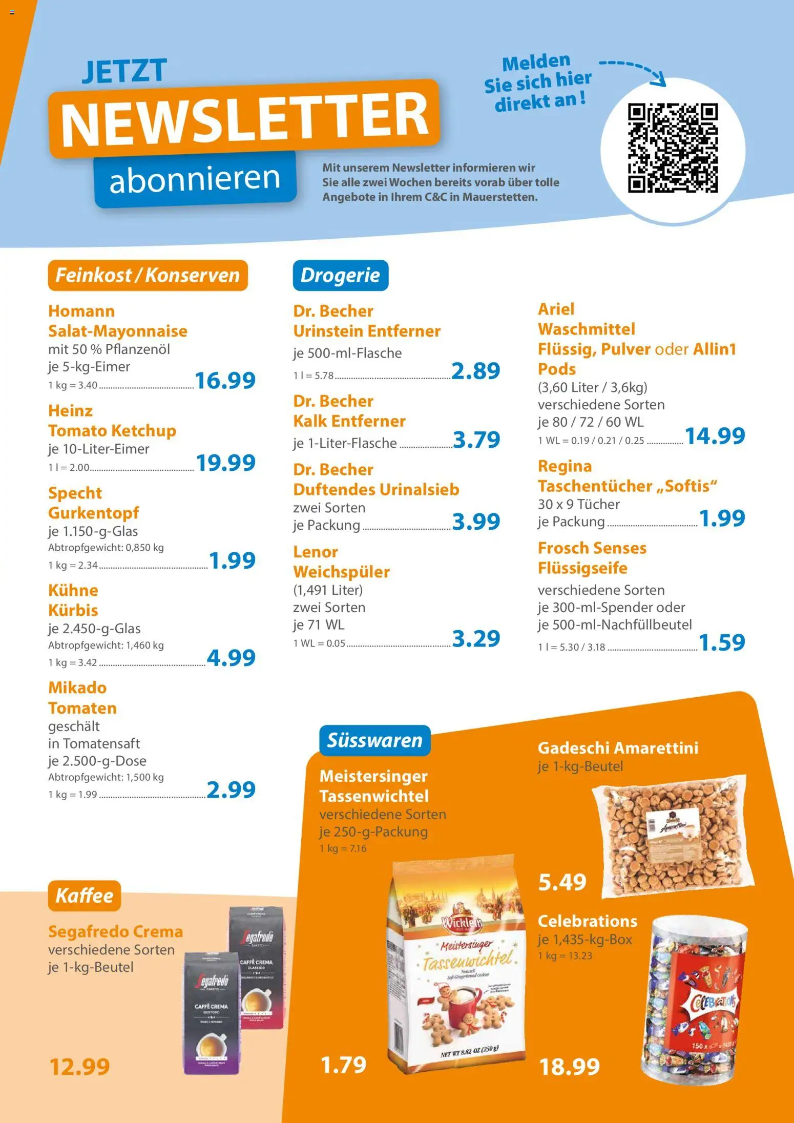 Vorschau von dem Prospekt des Geschäftes C&C, gültig ab dem 19.10.2026 - Kaffee, Kürbis, Ariel, Celebrations, Waschmittel, Ketchup, Weichspüler, Segafredo