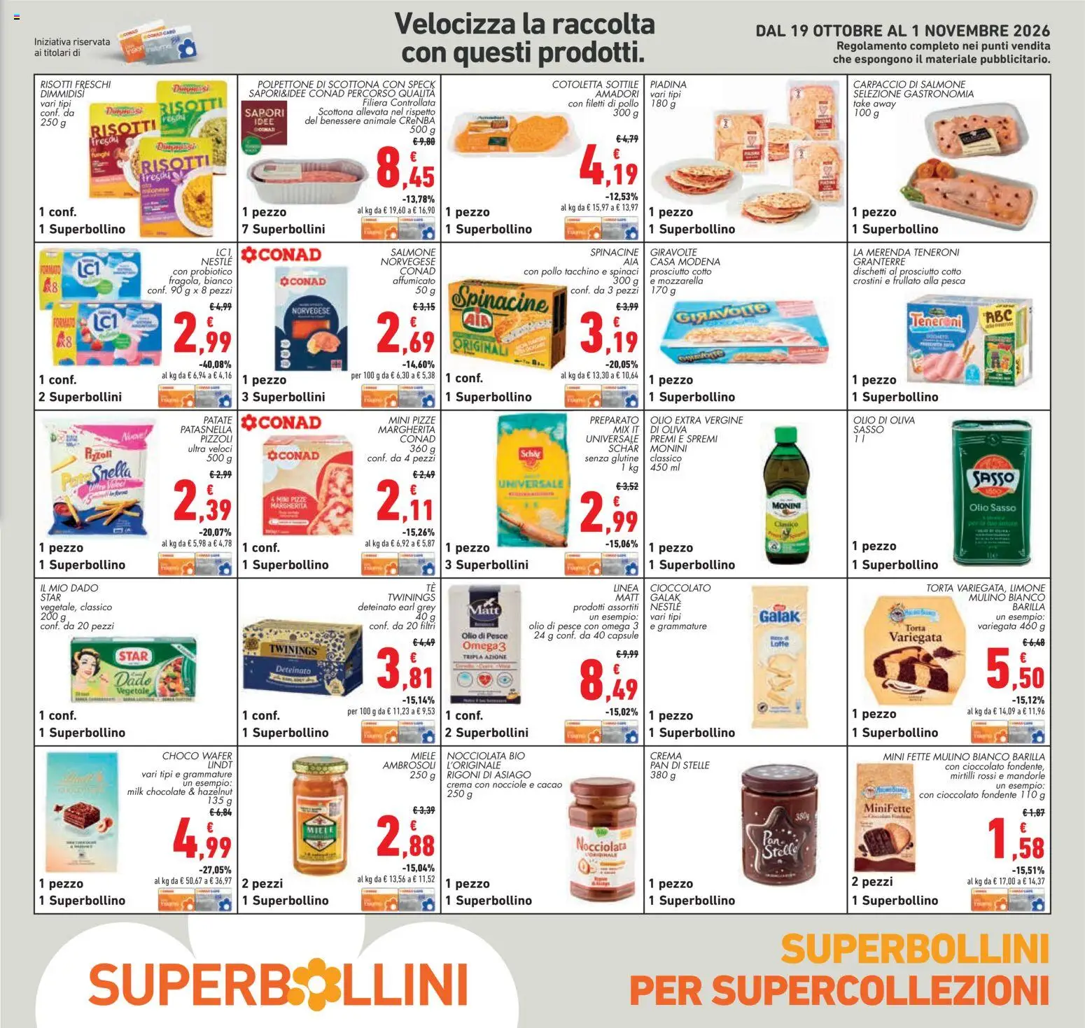 Anteprima dell'opuscolo Conad volantino dal negozio Conad valido da 21/10/2026 - Crema, Piadina, Omega 3, Funghi, Tacchino, Patate, Crostini, Mirtilli rossi