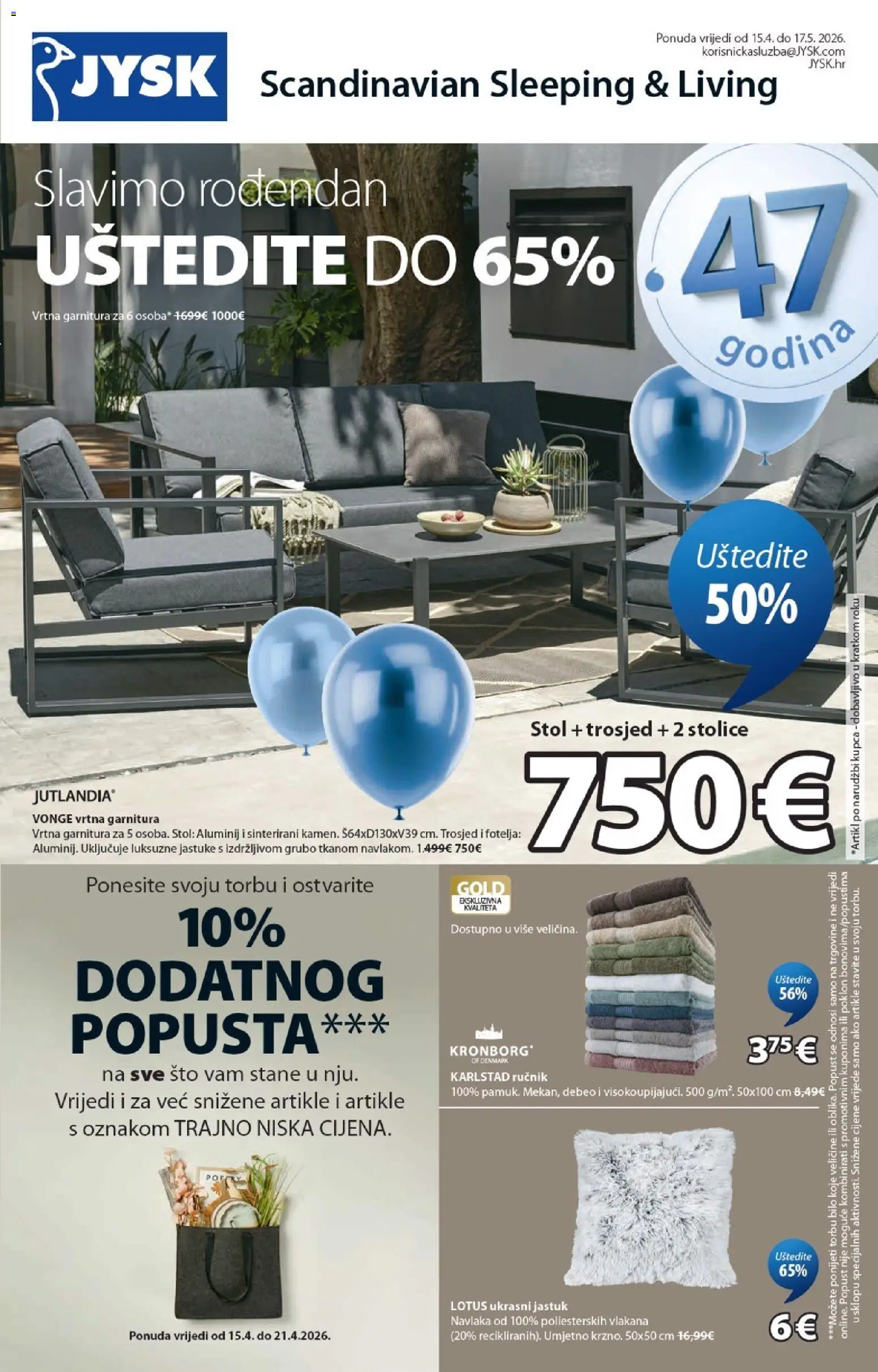 Pregled letka JYSK Katalog trgovine JYSK vrijedi od 15.04.2026