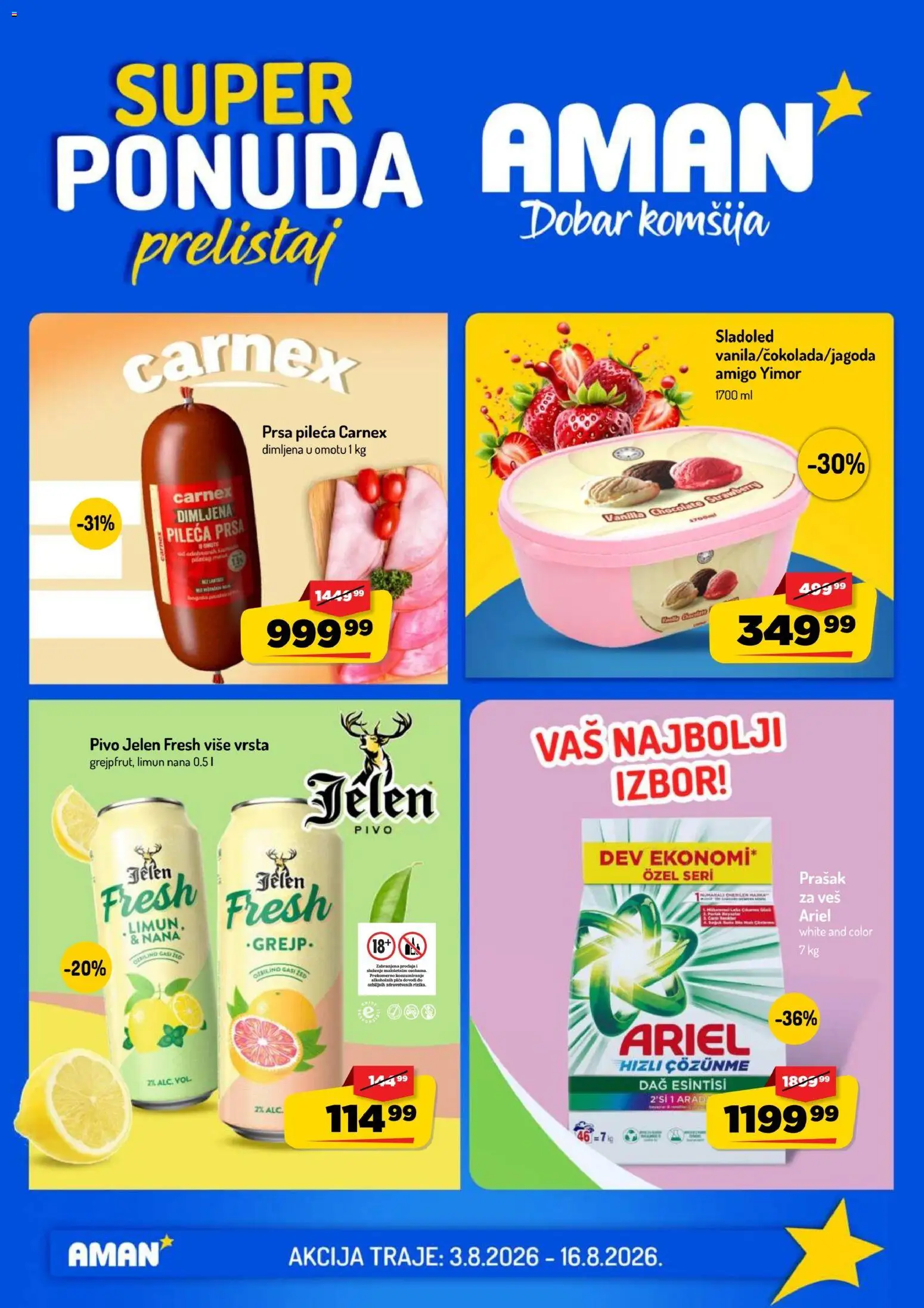 Pregled Aman kataloga - važi od 03.08.2026
