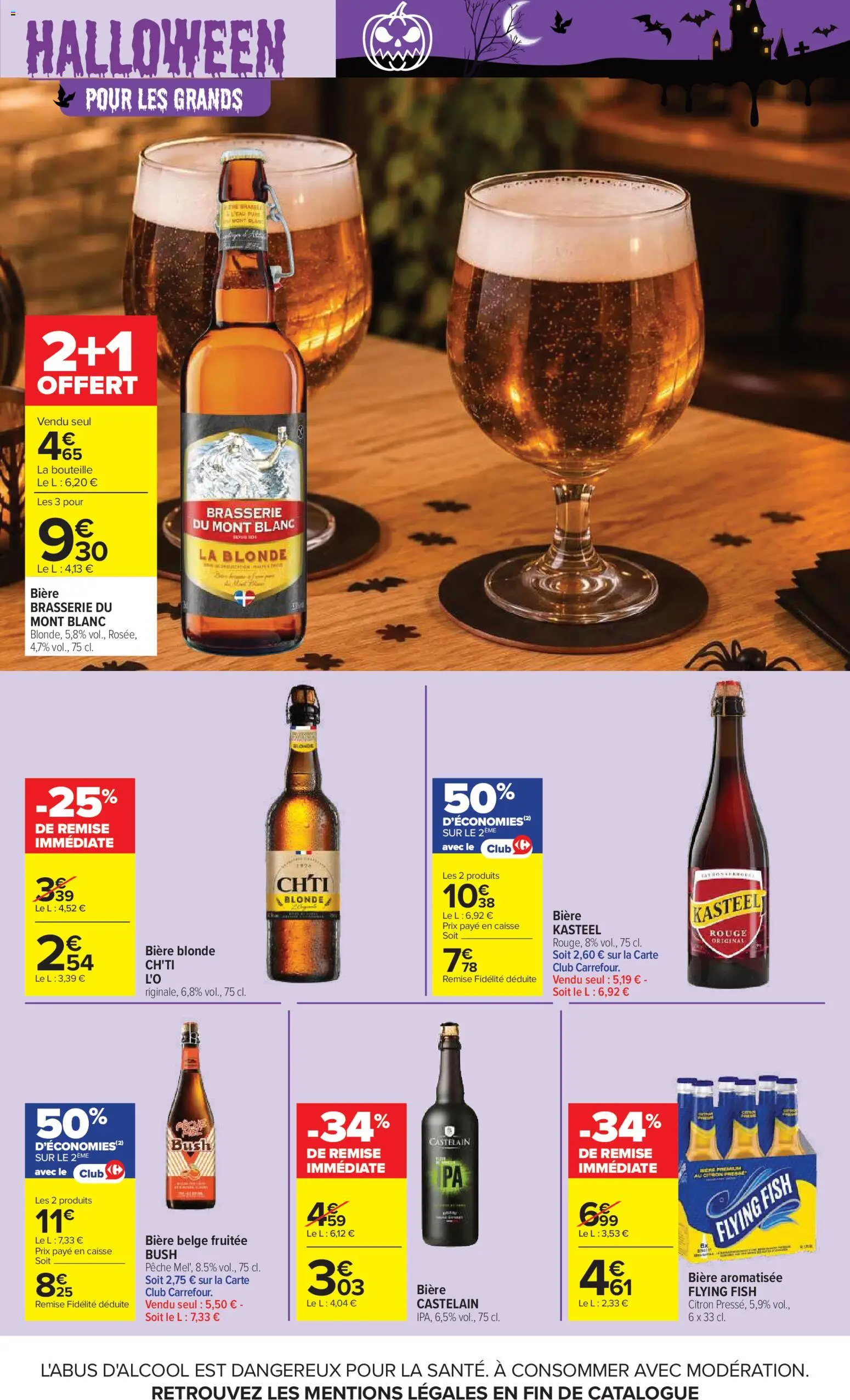 Prévisualisation de Carrefour catalogue du magasin Carrefour formulaire valide 20/10/2026 - Bière, Pêche, Citron, Bouteille, Bière blonde, Bière belge, Bière aromatisée