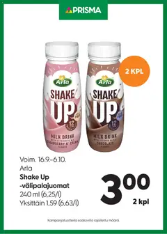 Kaupan Prisma Prisma - Arla esikatselu, voimassa 16/09/2026
