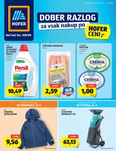 Pregled letka Hofer SI Katalog trgovine Hofer SI vrijedi od 16.09.2026