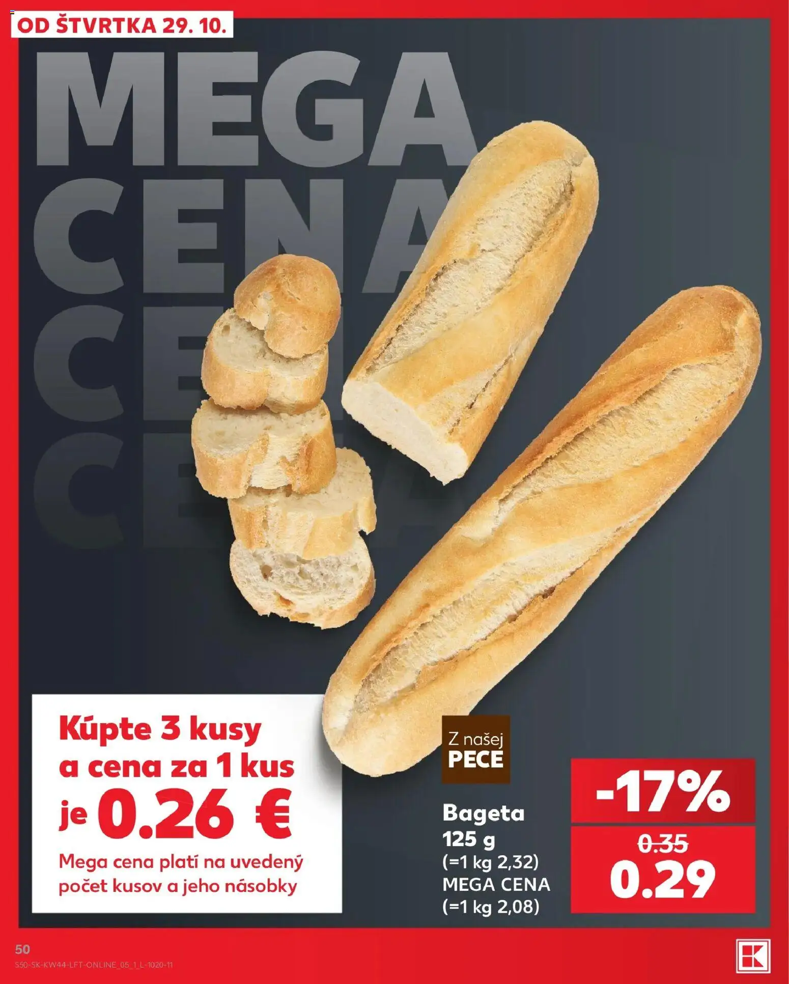 Náhľad Kaufland letáku platného od 29.10.2026 - Bageta