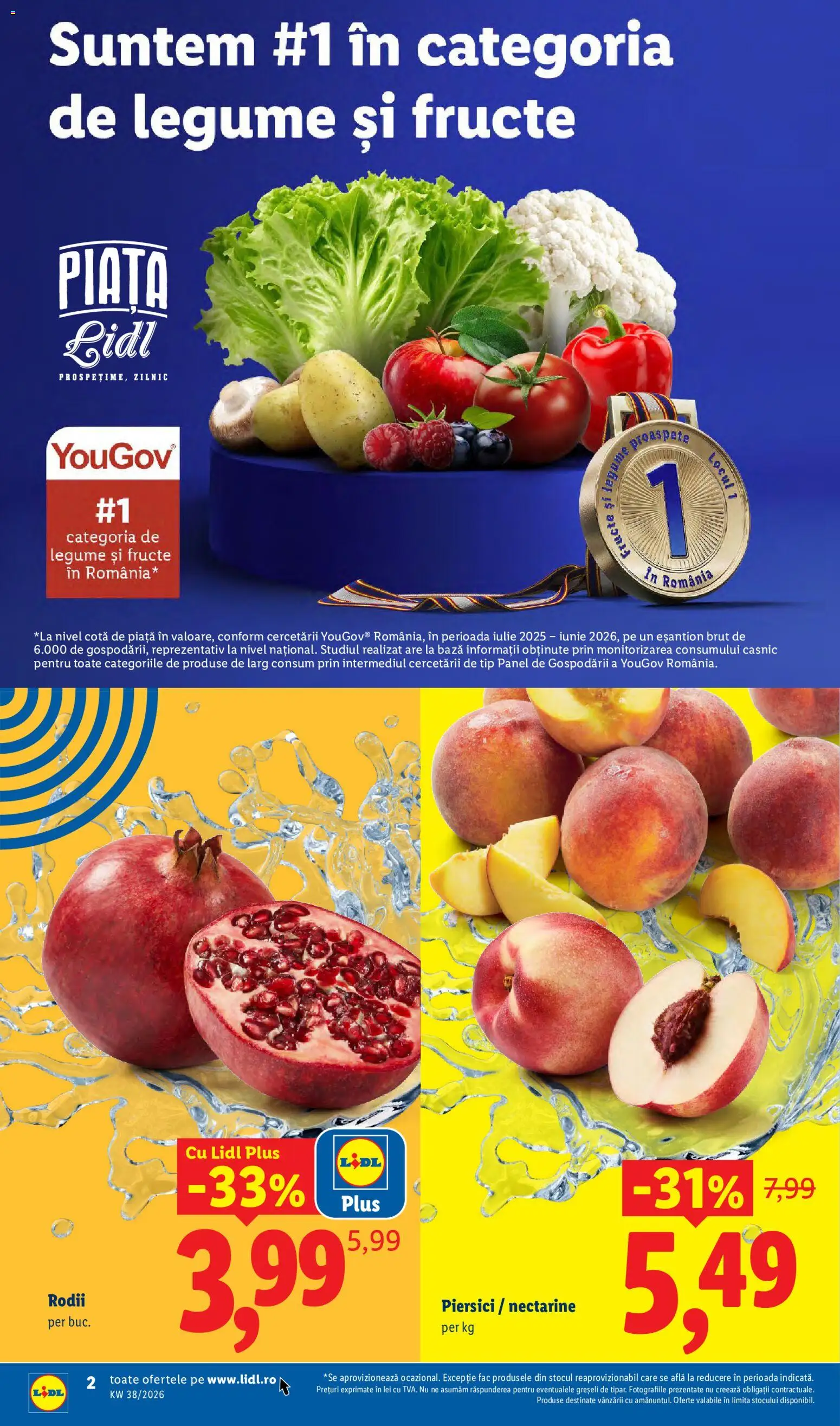 Previzualizarea de cataloage: Lidl Lidl Catalog valabil de la 14.09.2026 - Legume, Fructe, Plus, Tip, Nectarine, Piersici