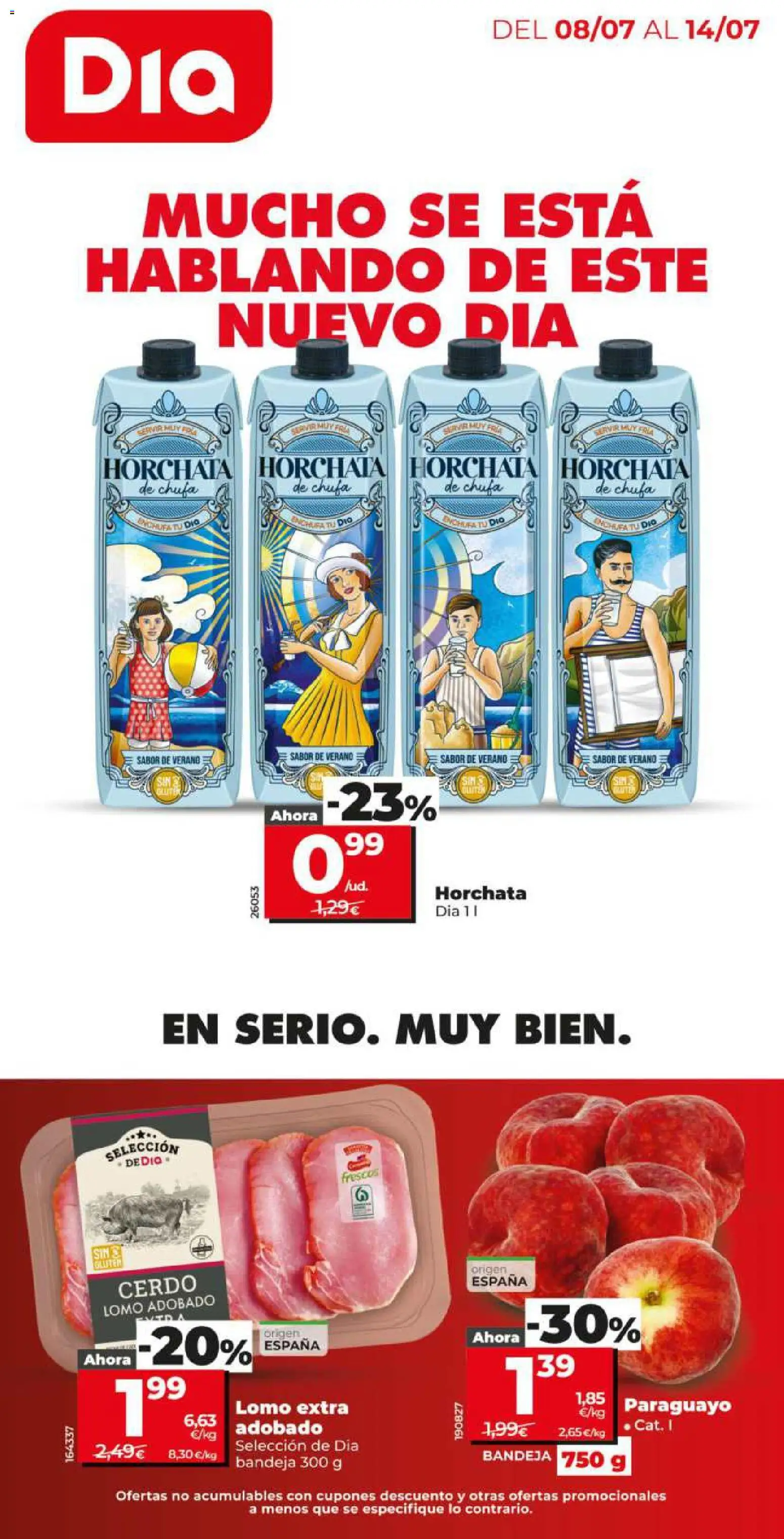Vista previa del folleto de la tienda Dia válido desde el 08/07/2026 - Cerdo, Lomo, Bandeja