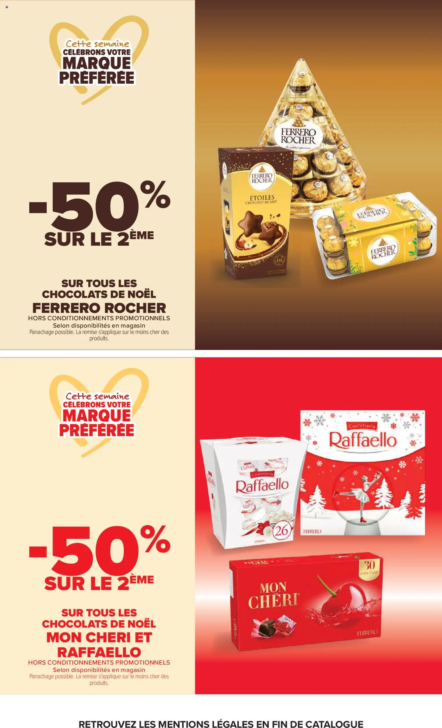 Prévisualisation de Carrefour Vos promos du quotidien du magasin Carrefour formulaire valide 27/10/2026 - Chocolat, Lait, Ferrero rocher, Raffaello, Chocolats de noël, Chocolat au lait, Mon Chéri