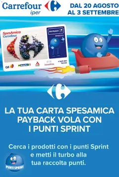 Anteprima dell'opuscolo Carrefour volantino Iper - Punti Sprint Payback dal negozio Carrefour valido da 20/08/2026