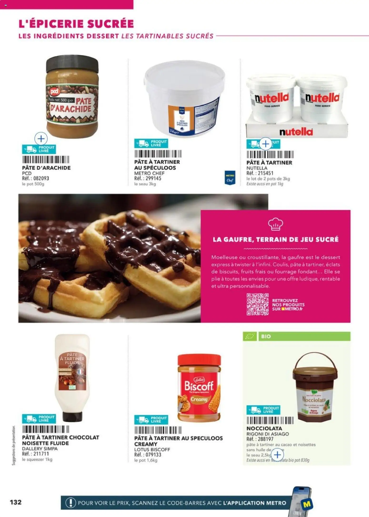 Prévisualisation de METRO - Restauration rapide du magasin METRO formulaire valide 14/04/2026 - Dessert, Fruits, Nutella, Spéculoos, Sucre, Noisette, Huile, Cacao