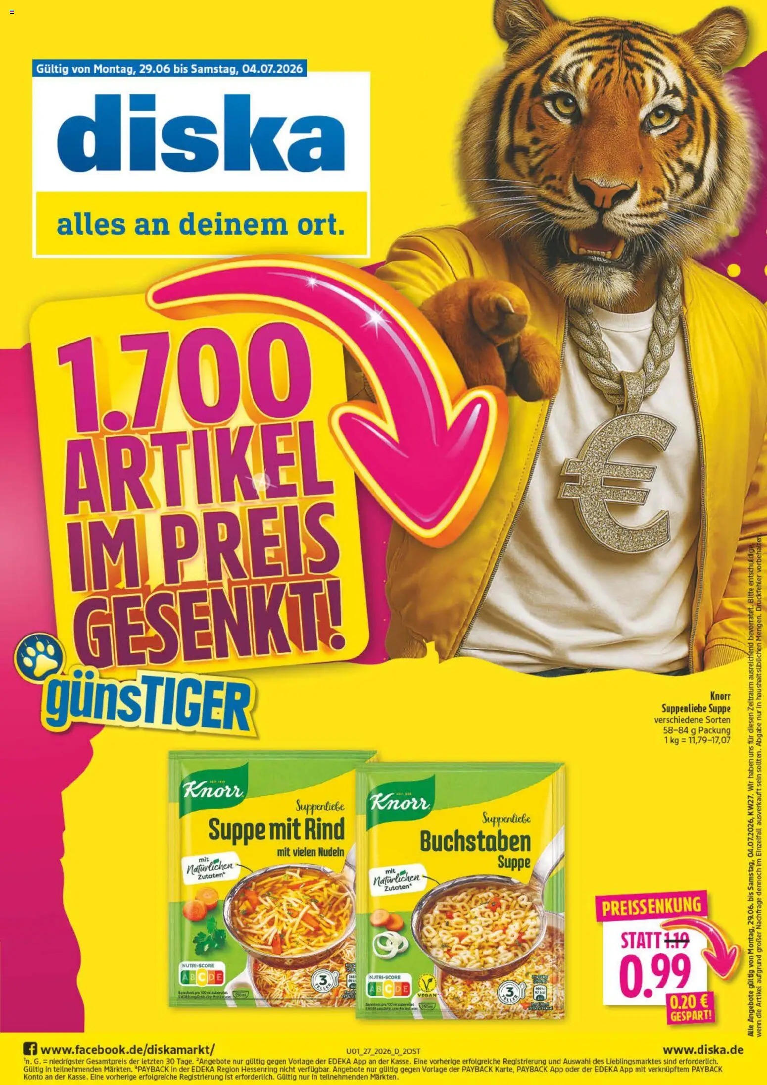 Vorschau von dem Prospekt des Geschäftes Diska, gültig ab dem 29.06.2026 - Nudeln, Knorr