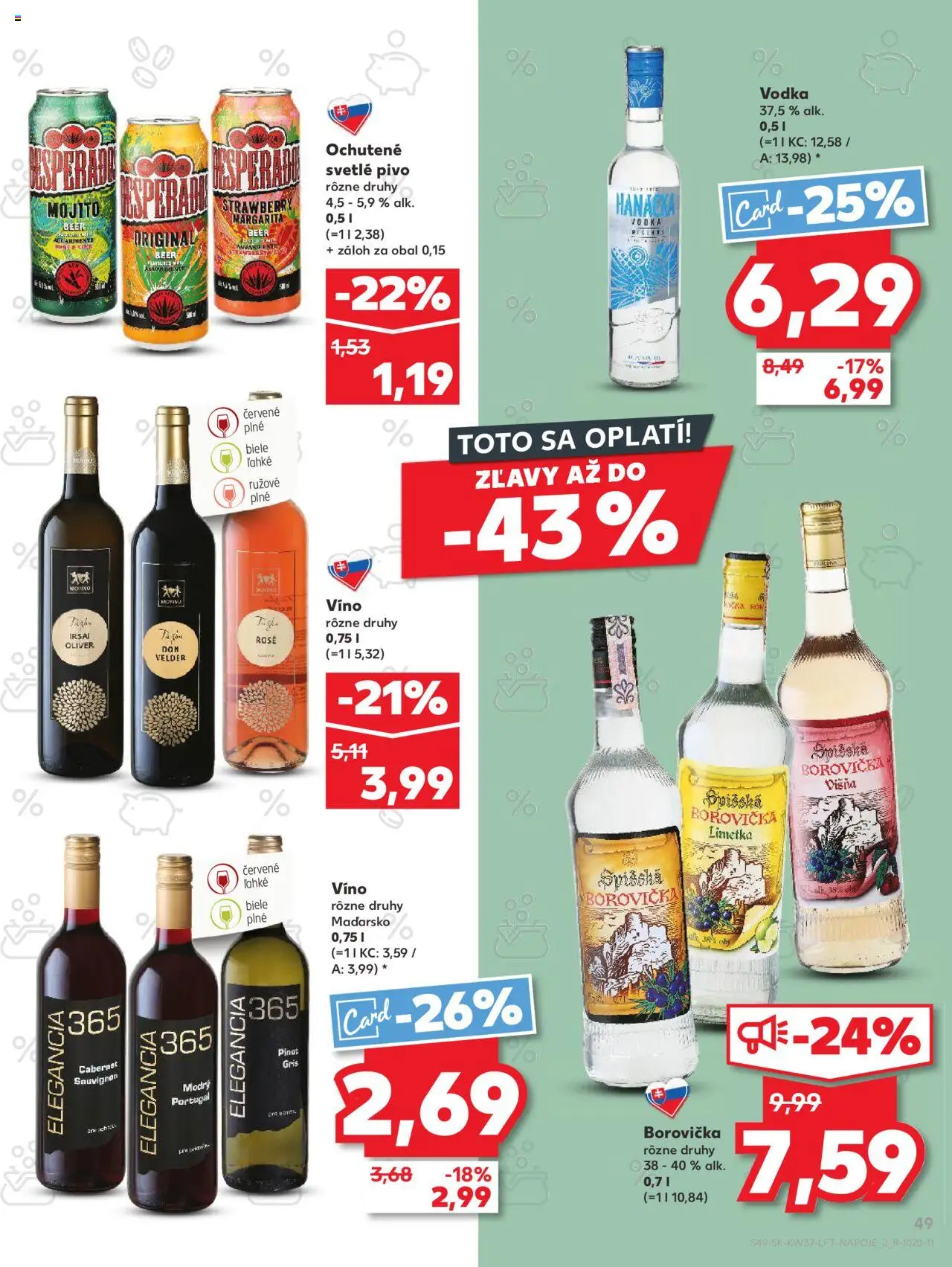 Náhľad Kaufland letáku platného od 11.09.2025 - Pivo, Víno, Vodka, Borovička, Limetka