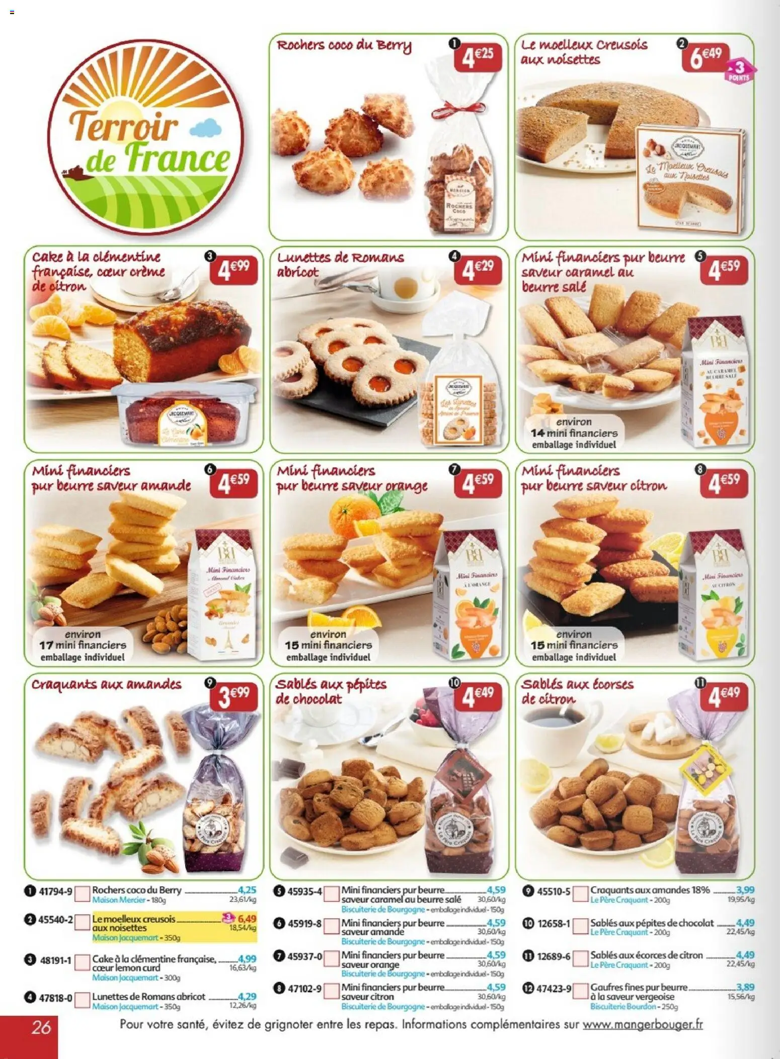 Prévisualisation de Maximo catalogue epicerie du magasin Maximo formulaire valide 26/10/2026 - Gaufres, Lunettes, Bourgogne, Cake, Amandes, Vergeoise, Abricot, Caramel au beurre