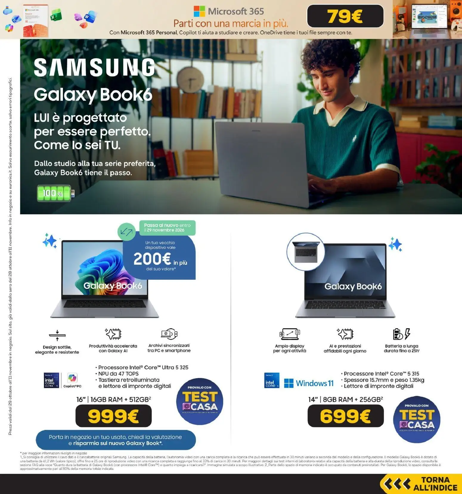 Anteprima dell'opuscolo Euronics Black Friday dal negozio Euronics valido da 29/10/2026 - Smartphone, PC, Samsung Galaxy, Batteria, Tastiera, Caricabatterie, Porta, Cavo