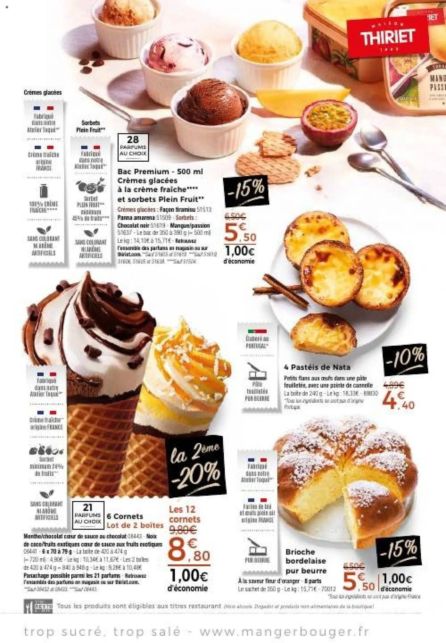 Prévisualisation de Thiriet catalogue du magasin Thiriet formulaire valide 24/08/2026 - Parfums, Chocolat, Brioche, Noix, Fruits exotiques, Crème fraiche, Chocolat noir, Fleur d'oranger