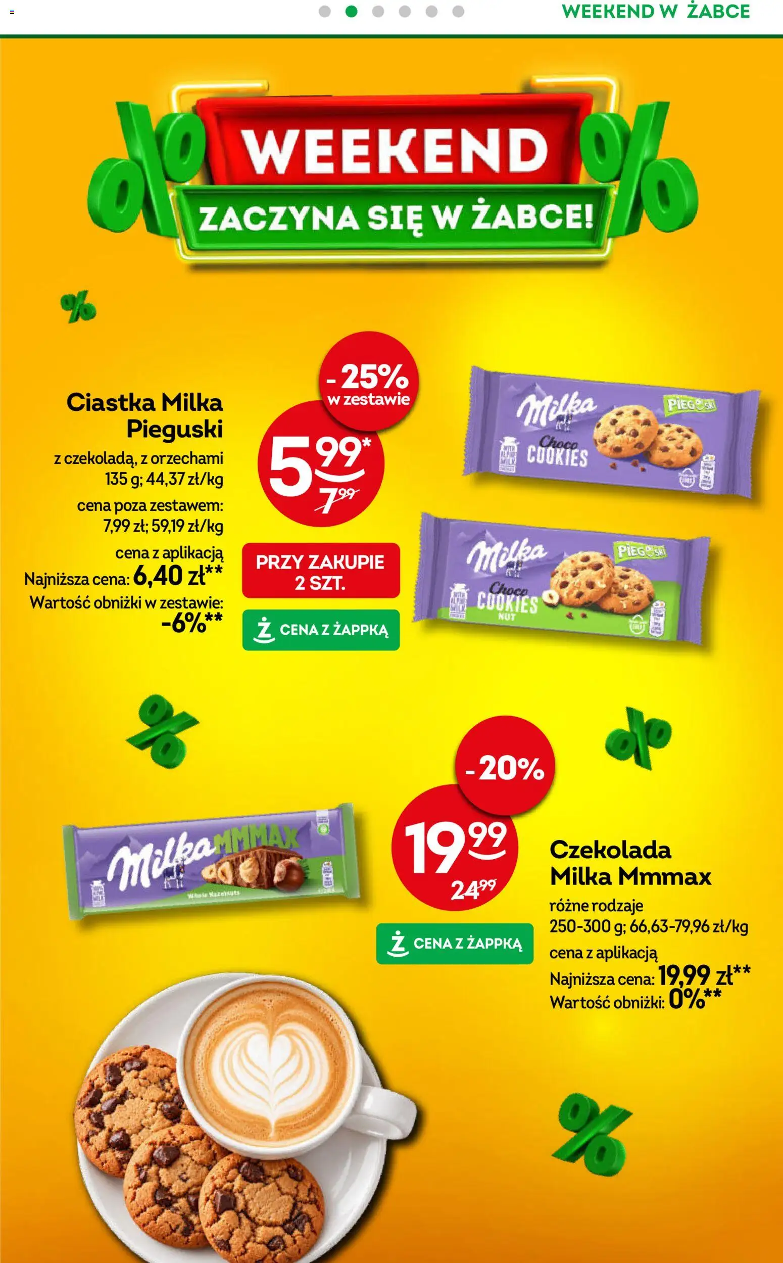 Pogląd gazetki "Żabka gazetka - Weekendowe promocje" ze sklepu Żabka ważnej od 30.10.2026 - Czekolada, Ciastka, Milka, Pieguski