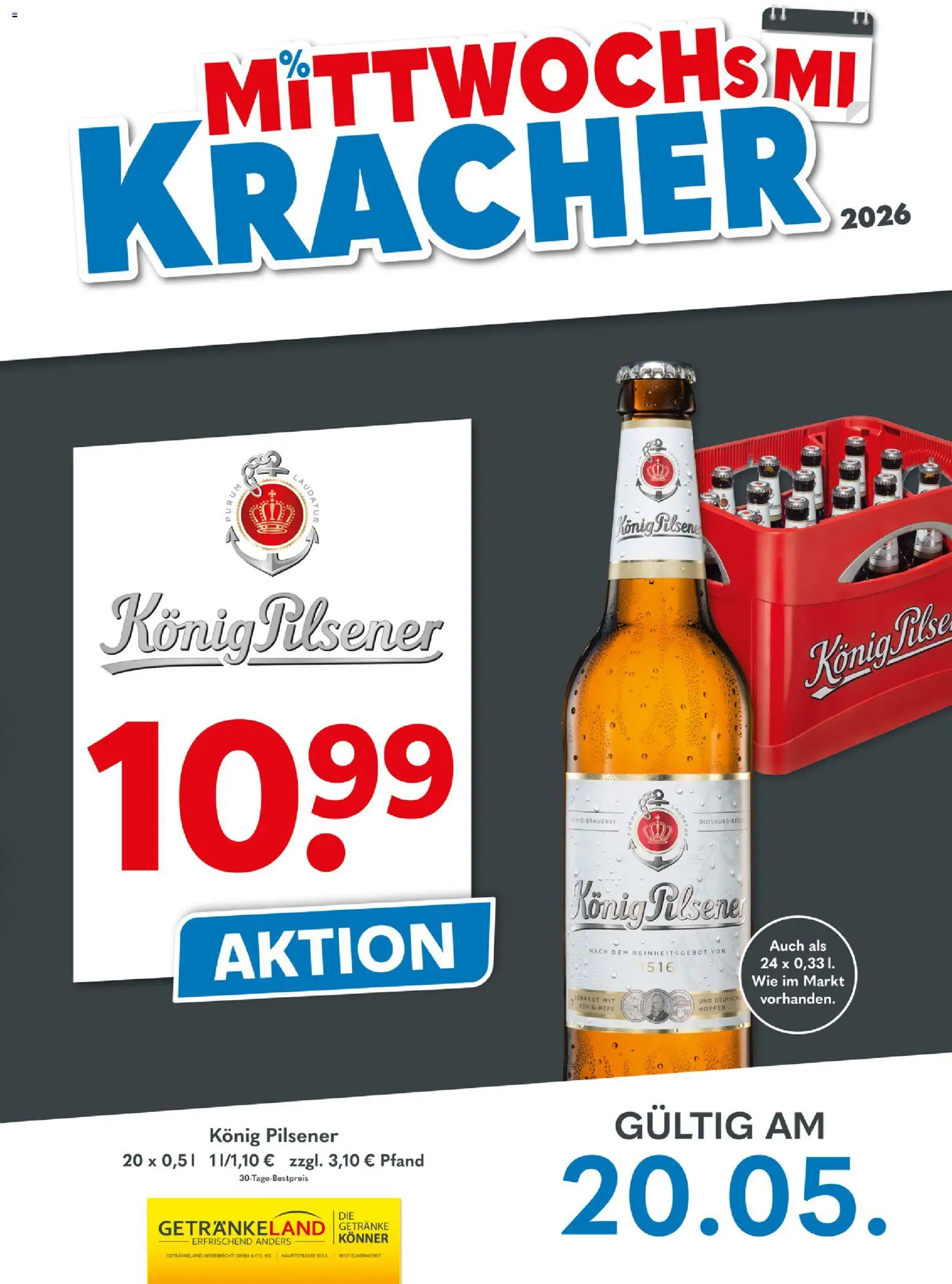 Vorschau von dem Prospekt des Geschäftes Getränkeland, gültig ab dem 20.05.2026 - Konig pilsener