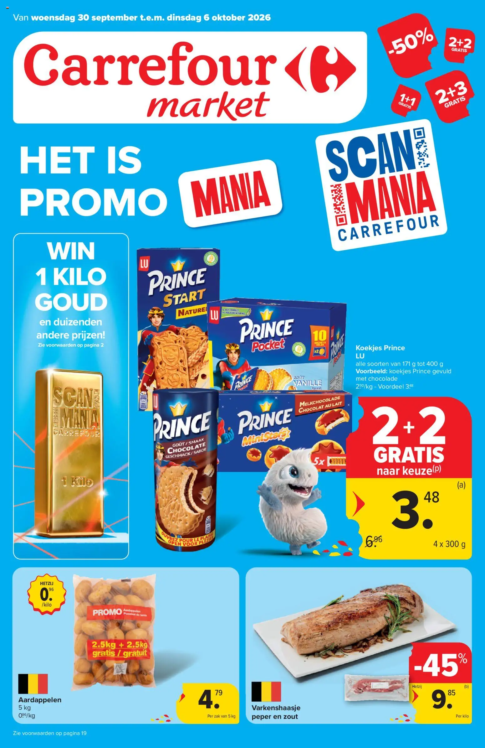 Voorbeeld van Carrefour Folder van winkel Carrefour geldig vanaf 30/09/2026 - Varkenshaasje, Chocolade, Aardappelen, Koekjes, Vanille, Zout, Peper, Zak