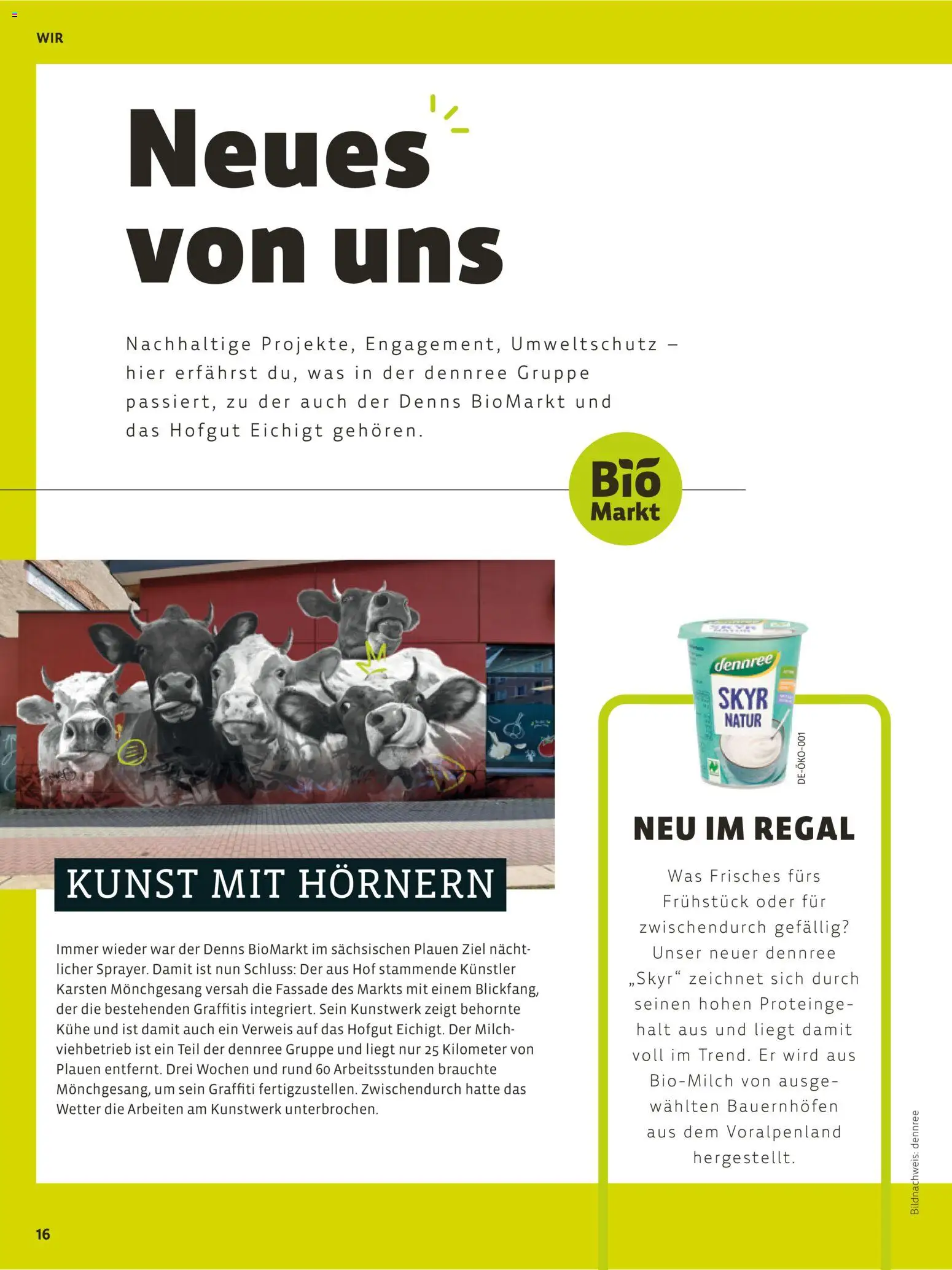 Vorschau von dem Prospekt des Geschäftes Denns BioMarkt, gültig ab dem 26.10.2026 - Regal, Skyr, Milch