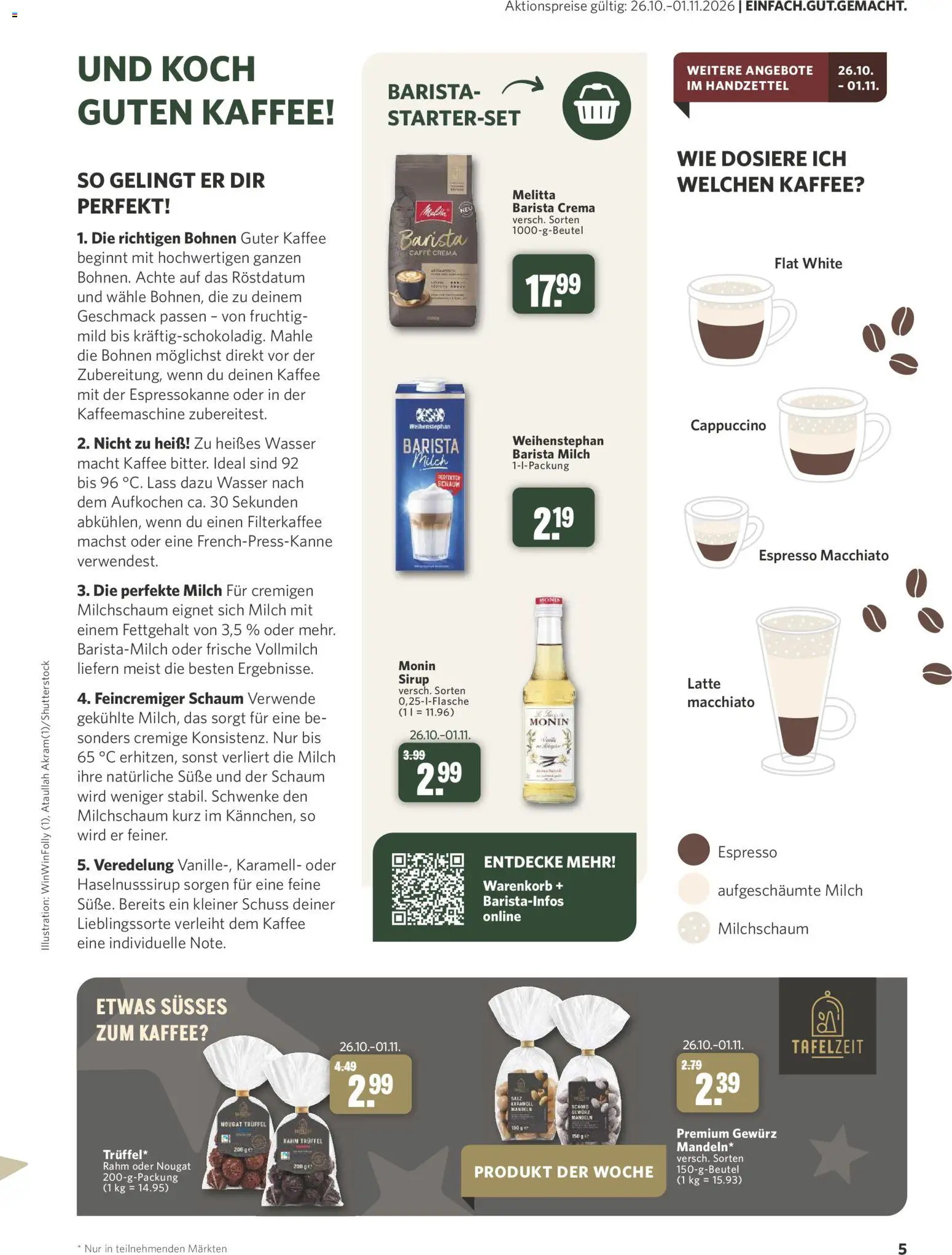 Vorschau von dem Prospekt des Geschäftes Combi, gültig ab dem 31.10.2026 - Kaffee, Kaffeemaschine, Wasser, Milch, Mandeln, Melitta, Sirup