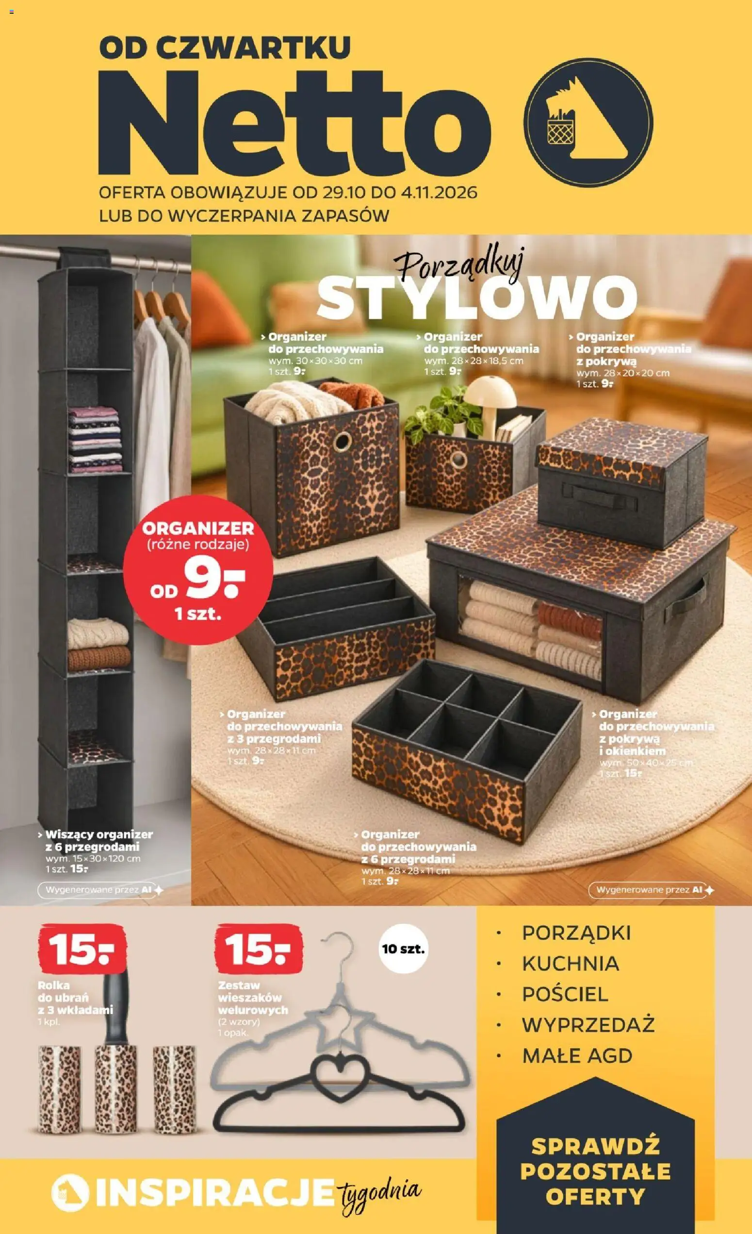 Pogląd gazetki "Netto gazetka od czwartku NonFood" ze sklepu Netto ważnej od 29.10.2026 - Pościel, Rolka do ubrań