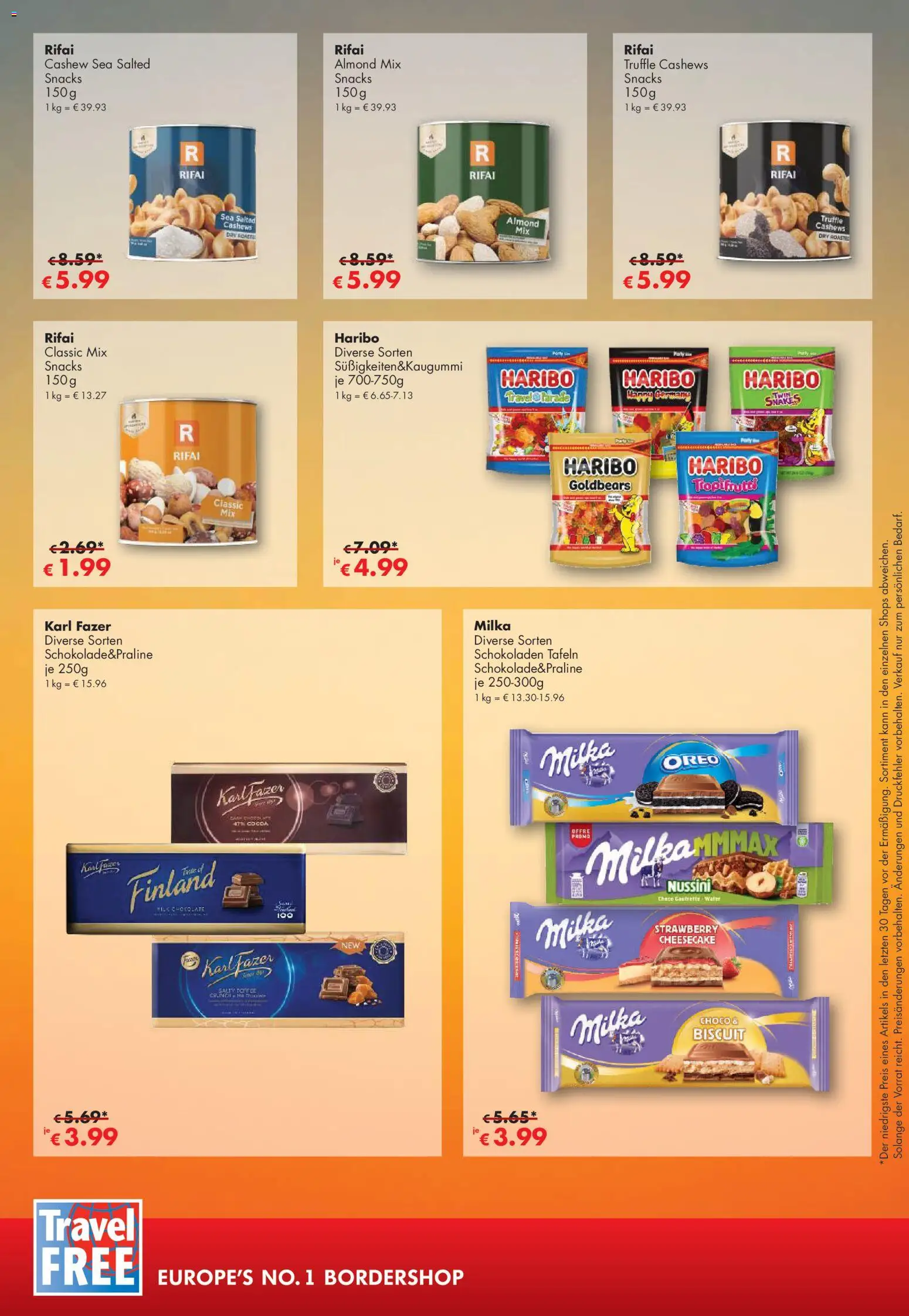 Vorschau von dem Prospekt des Geschäftes Travel Free, gültig ab dem 01.09.2026 - Haribo, Milka, Cashew