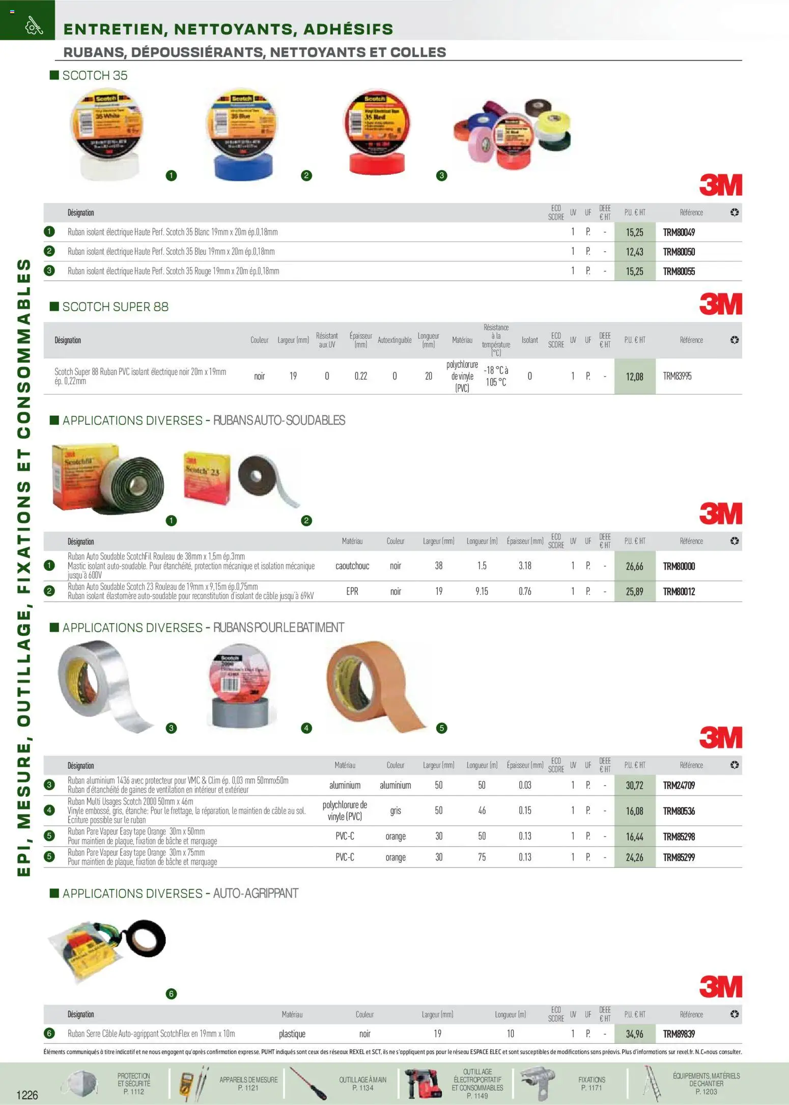 Prévisualisation de Brochure EPI, mesure, outillage, fixations et consommables du magasin Rexel formulaire valide 18/11/2025 - Orange, Bâche, Rouleau, Câble, Ruban isolant