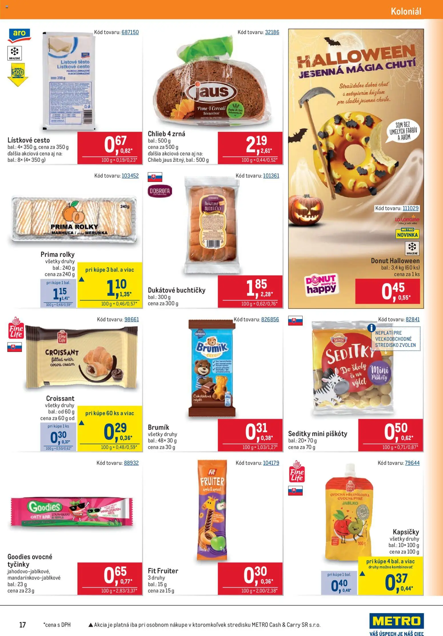 Náhľad Metro letáku platného od 07.10.2026 - Apple, Croissant, Chlieb, Donut, Cesto, Lístkové cesto, Piškóty, Kapsičky
