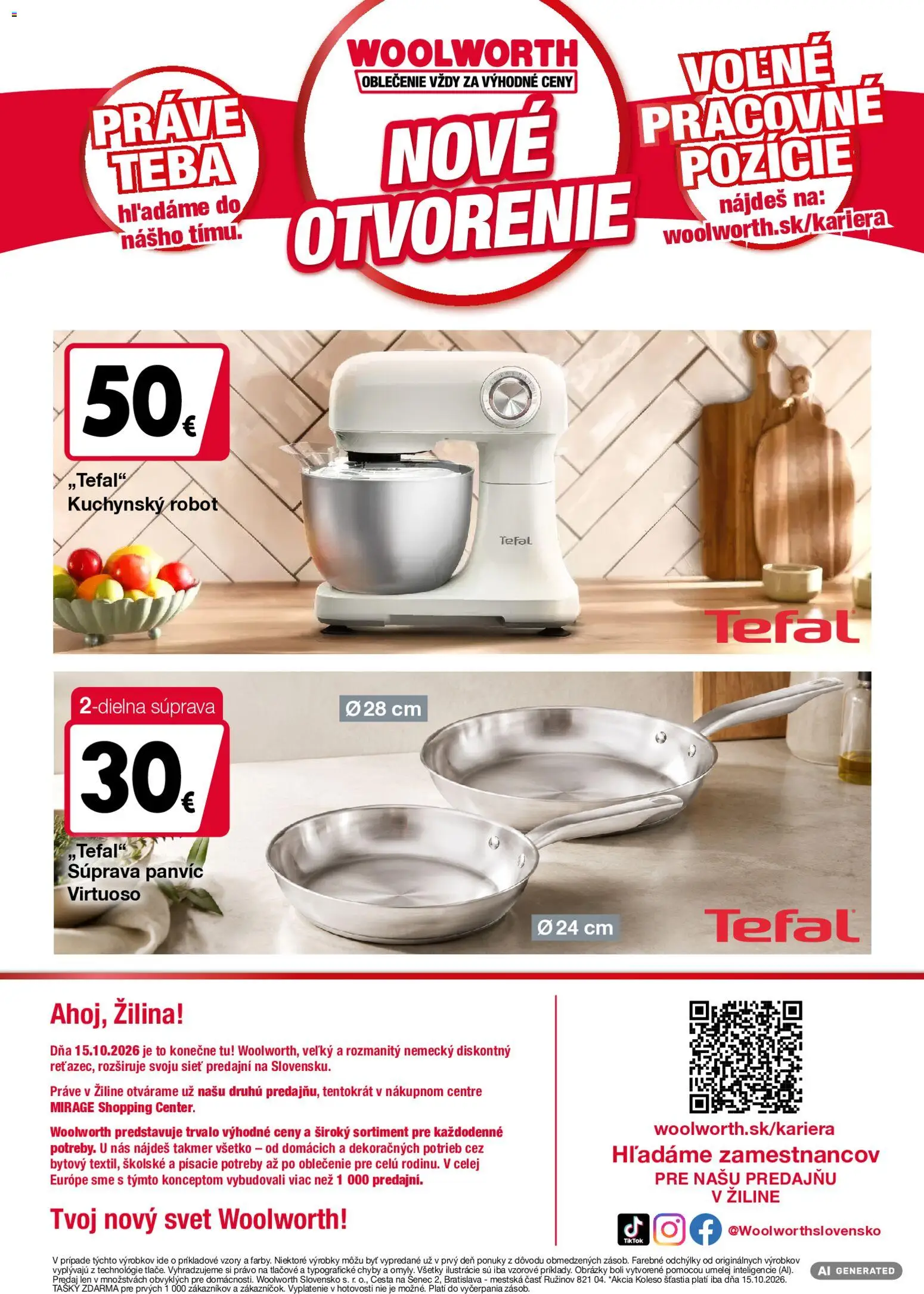 Náhľad Woolworth letáku platného od 09.10.2026 - Kuchynský robot, Robot, Tefal
